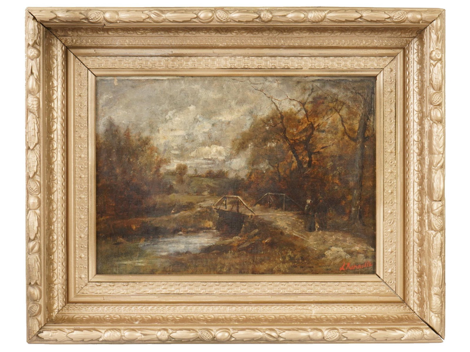 ANTIQUE FRENCH OIL PAINTING ATTR LEON LHERMITTE (1 of 5)