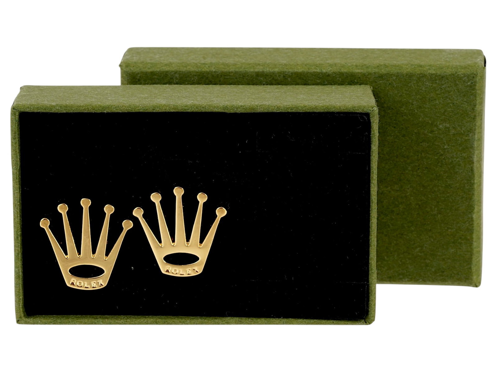 PAIR OF ROLEX GOLD TONED CUFFLINKS WITH BOX (1 of 6)