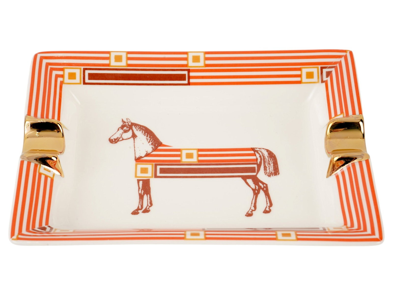 HERMES PARIS CHEVAL D ORIENT HORSE PORCELAIN ASHTRAY (1 of 5)