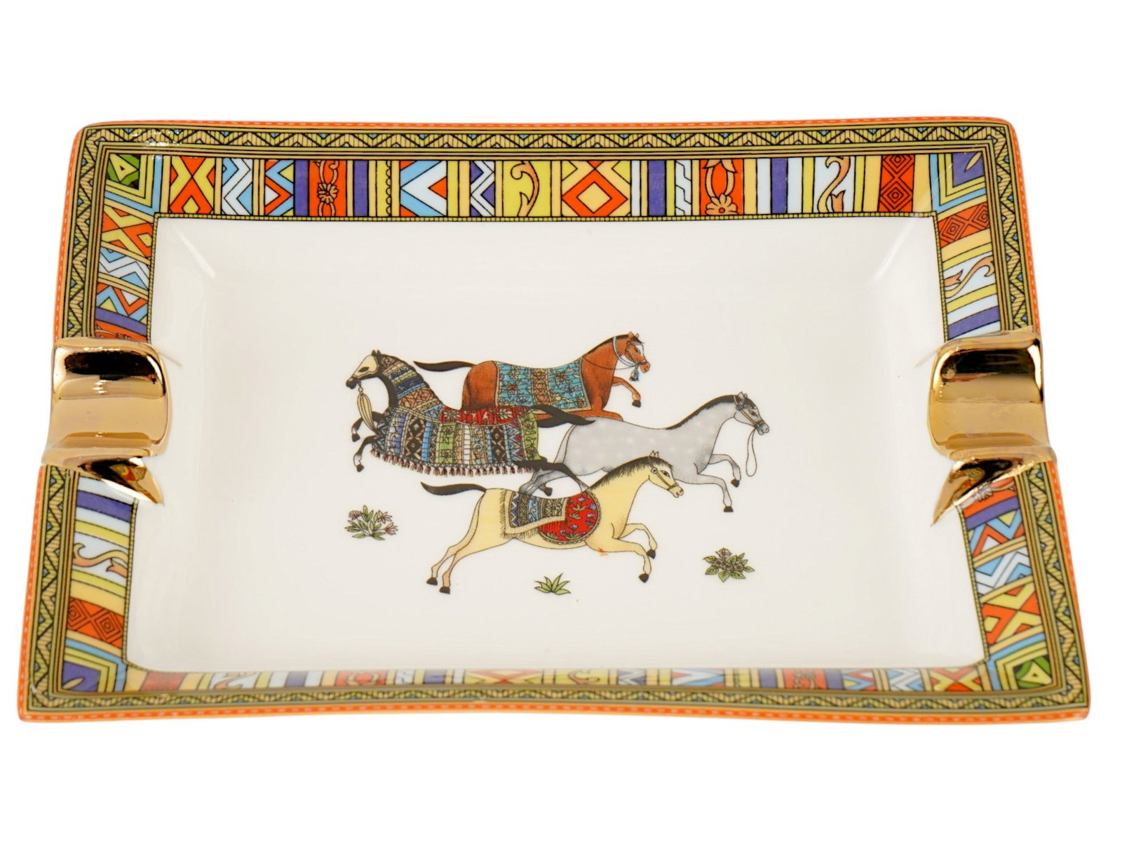 HERMES PARIS CHEVAL D ORIENT HORSE PORCELAIN ASHTRAY (1 of 6)
