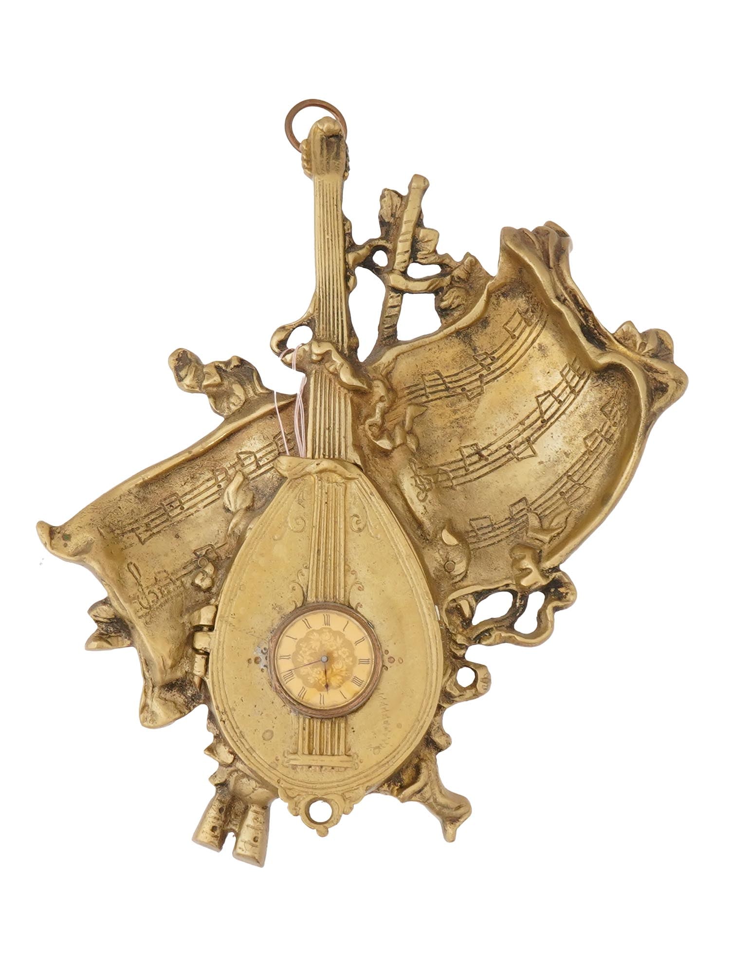 19TH C FRENCH MUSIC GILT BRONZE FIGURAL WALL CLOCK (1 of 6)