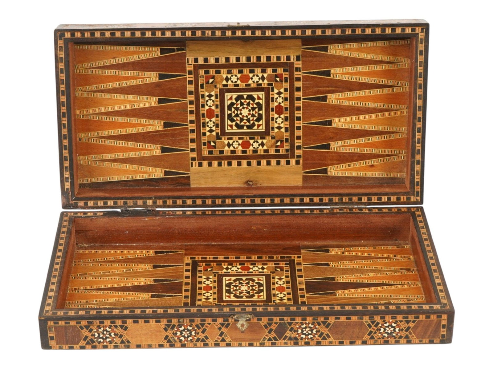 VTG SYRIAN INLAID MOSAIC BACKGAMMON AND CHESS GAME BOX (1 of 6)