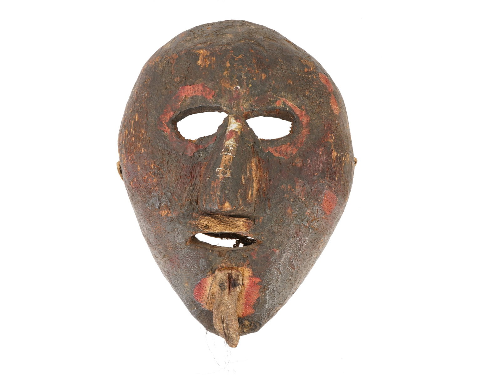 ANTIQUE BHUTANESE CARVED WOOD CEREMONIAL MASK (1 of 7)