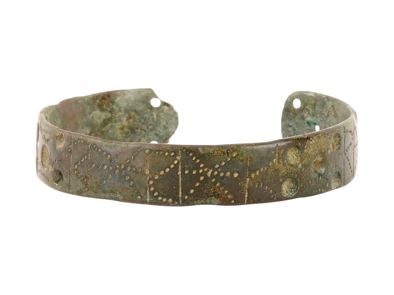 ANCIENT BYZANTINE ENGRAVED BRONZE BRACELET 400 TO 600 AD (1 of 6)