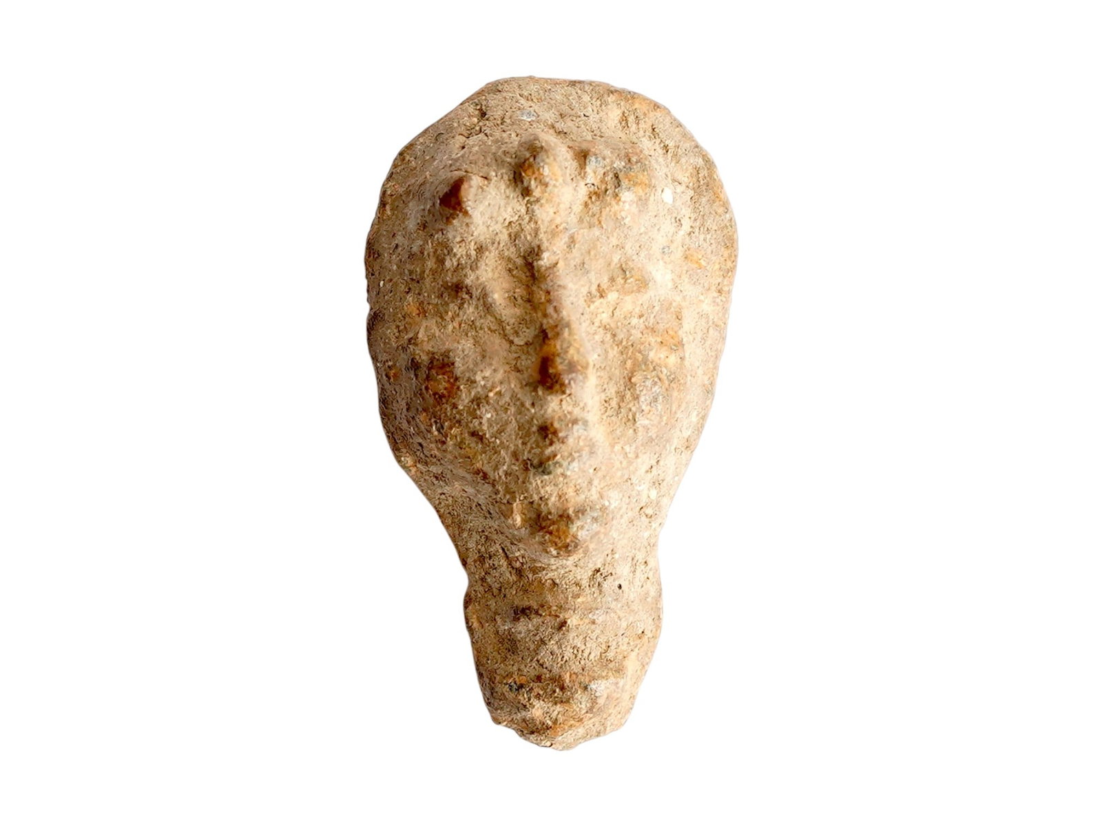 ANCIENT ROMAN EMPIRE LEAD VOTIVE HEAD OF APHRODITE: An Ancient Roman lead female head sculpture, a votive offering to the crowned goddess Aphrodite. Imperial Rome era, ca. 100 BC to 300 AD. Historical Relics And Archaeological Finds, Metalworks And Scu