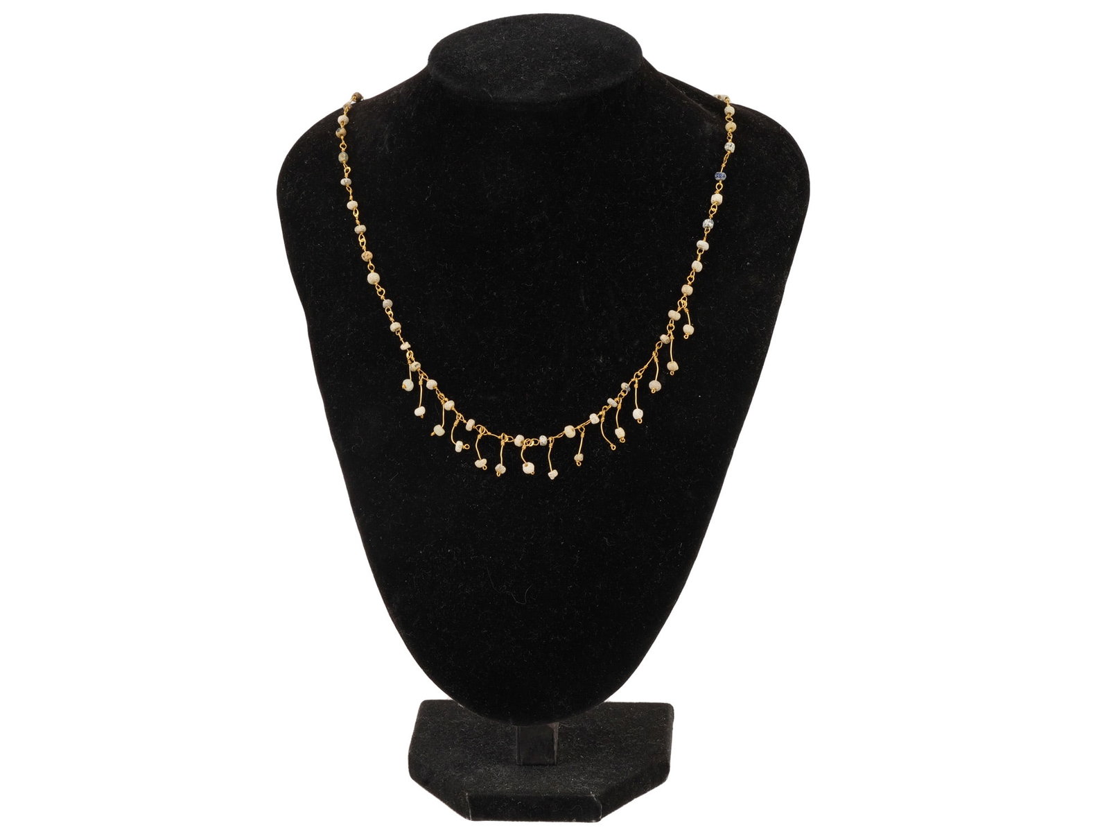 ANCIENT ROMAN GOLD NECKLACE WITH GLASS BEADS DANGLES (1 of 5)