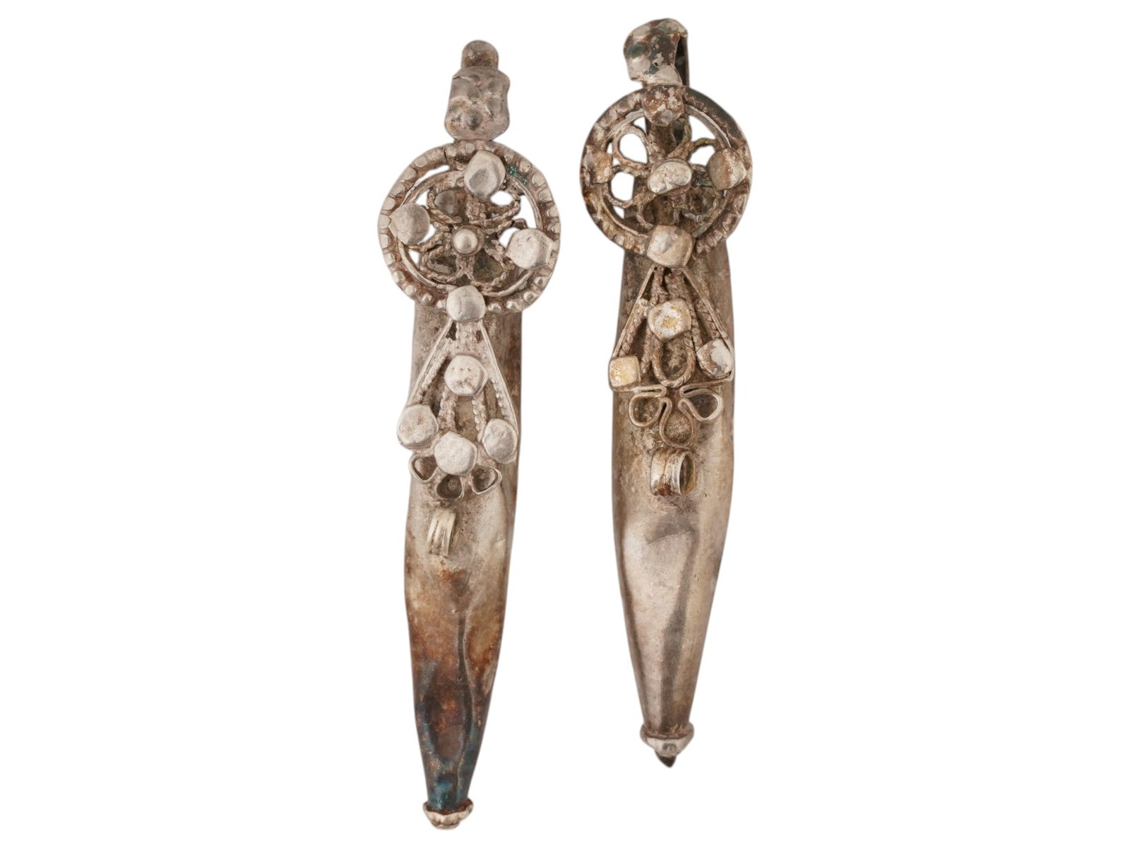 LARGE ANCIENT BYZANTINE SILVER PENDANTS 350 TO 550 AD (1 of 5)