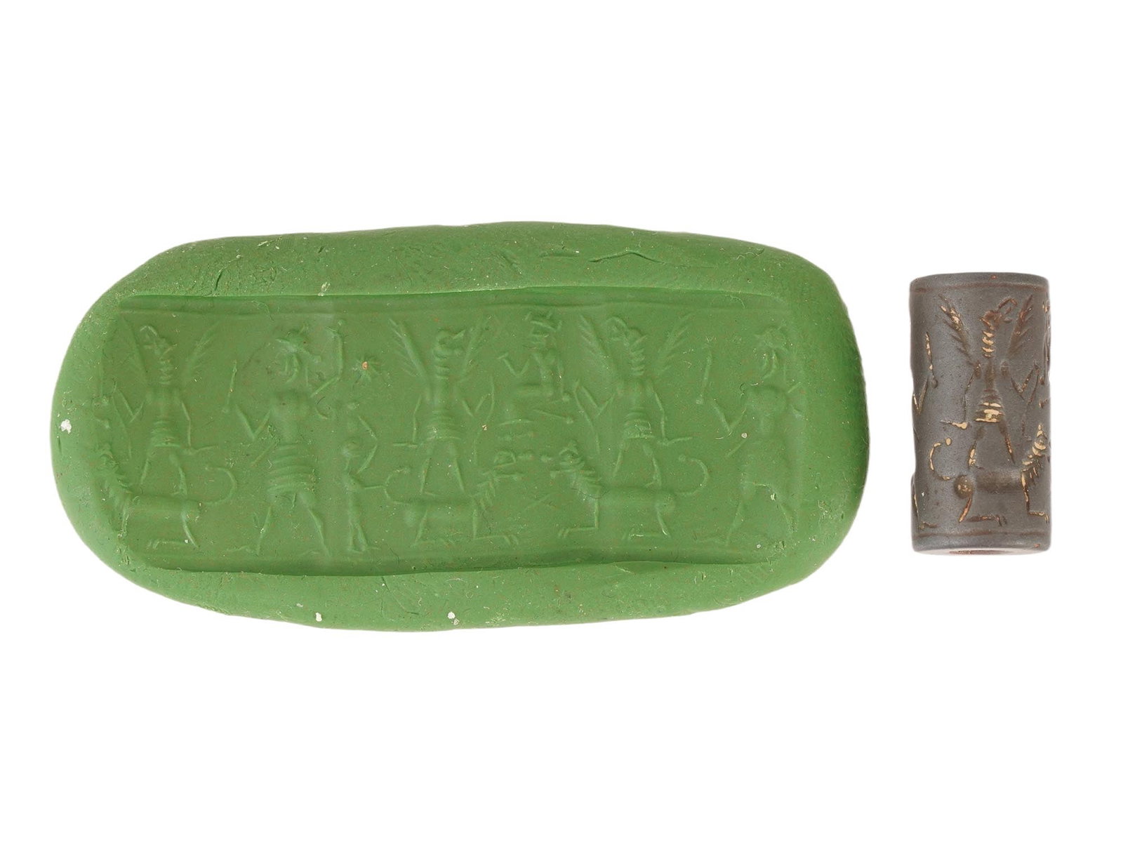 ANCIENT NEAR EASTERN CARVED HEMATITE BEAD CYLINDER SEAL (1 of 5)