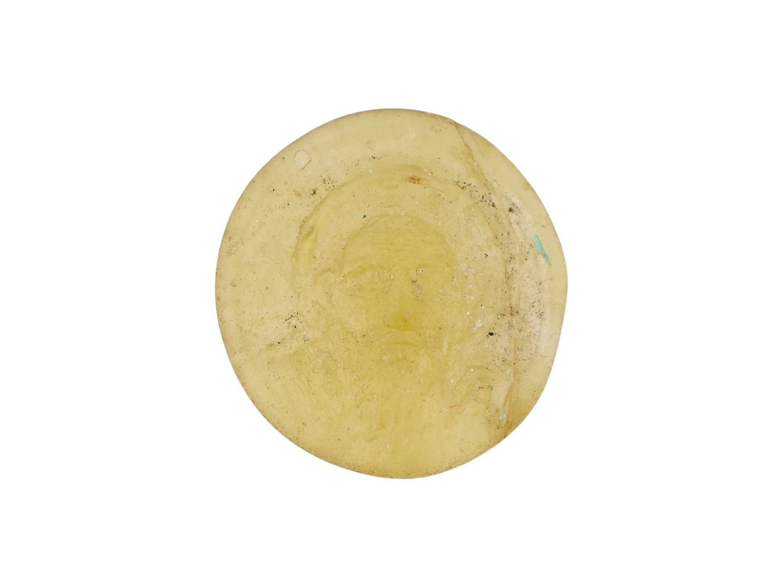 ANCIENT BYZANTINE GLASS CHRIST MEDALLION 400 TO 600 AD (1 of 4)
