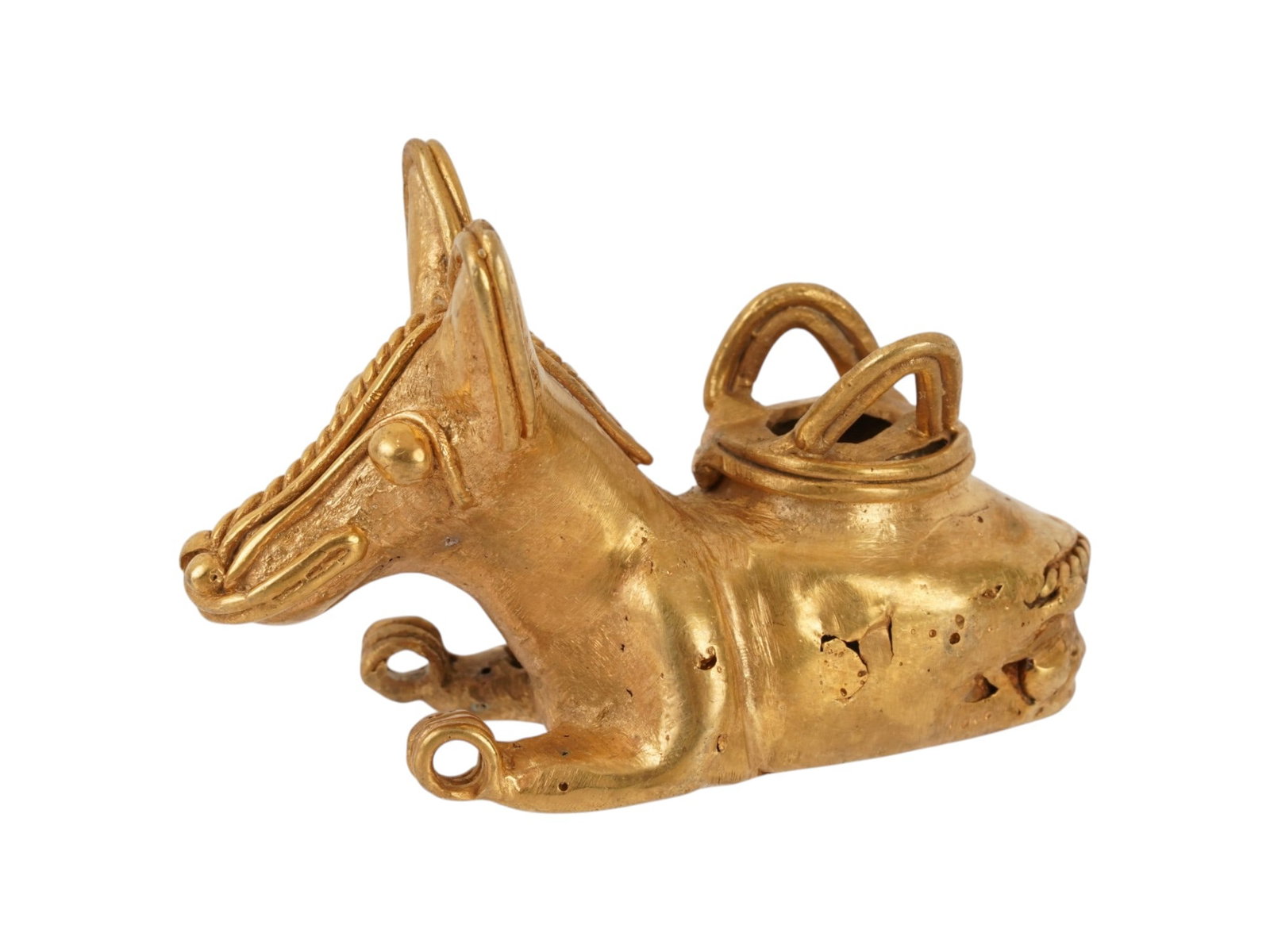 ANCIENT PRE COLUMBIAN TUMBAGA ZOOMORPHIC PENDANT (1 of 8)