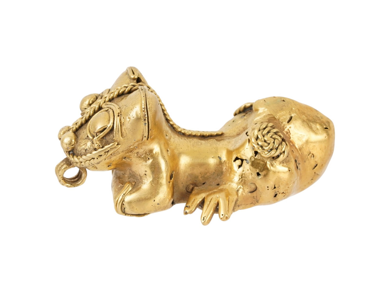 PRE COLUMBIAN TAIRONA TUMBAGA CROCODILE PENDANT (1 of 9)