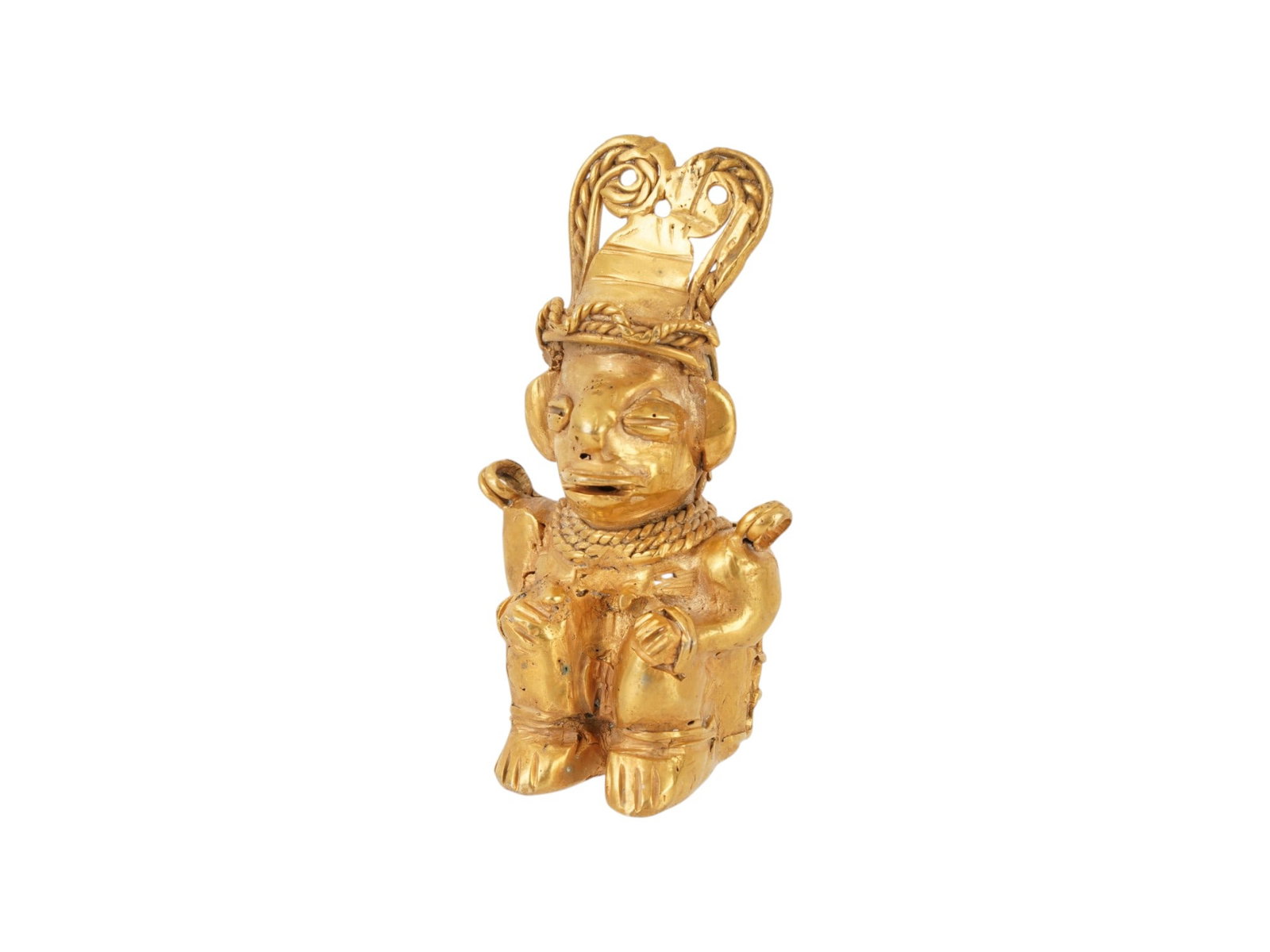 PRE COLUMBIAN TAIRONA TUMBAGA SHAMANISTIC PENDANT (1 of 8)