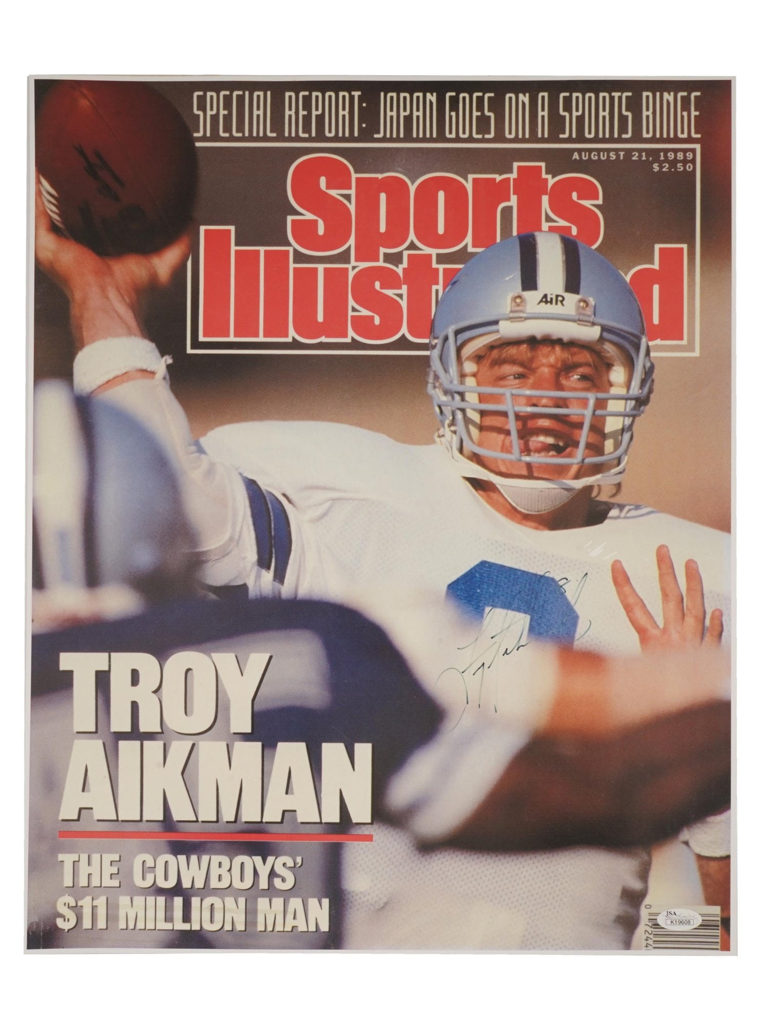 TROY AIKMAN AUTOGRAPHED FOOTBALL POSTER WITH COA (1 of 5)