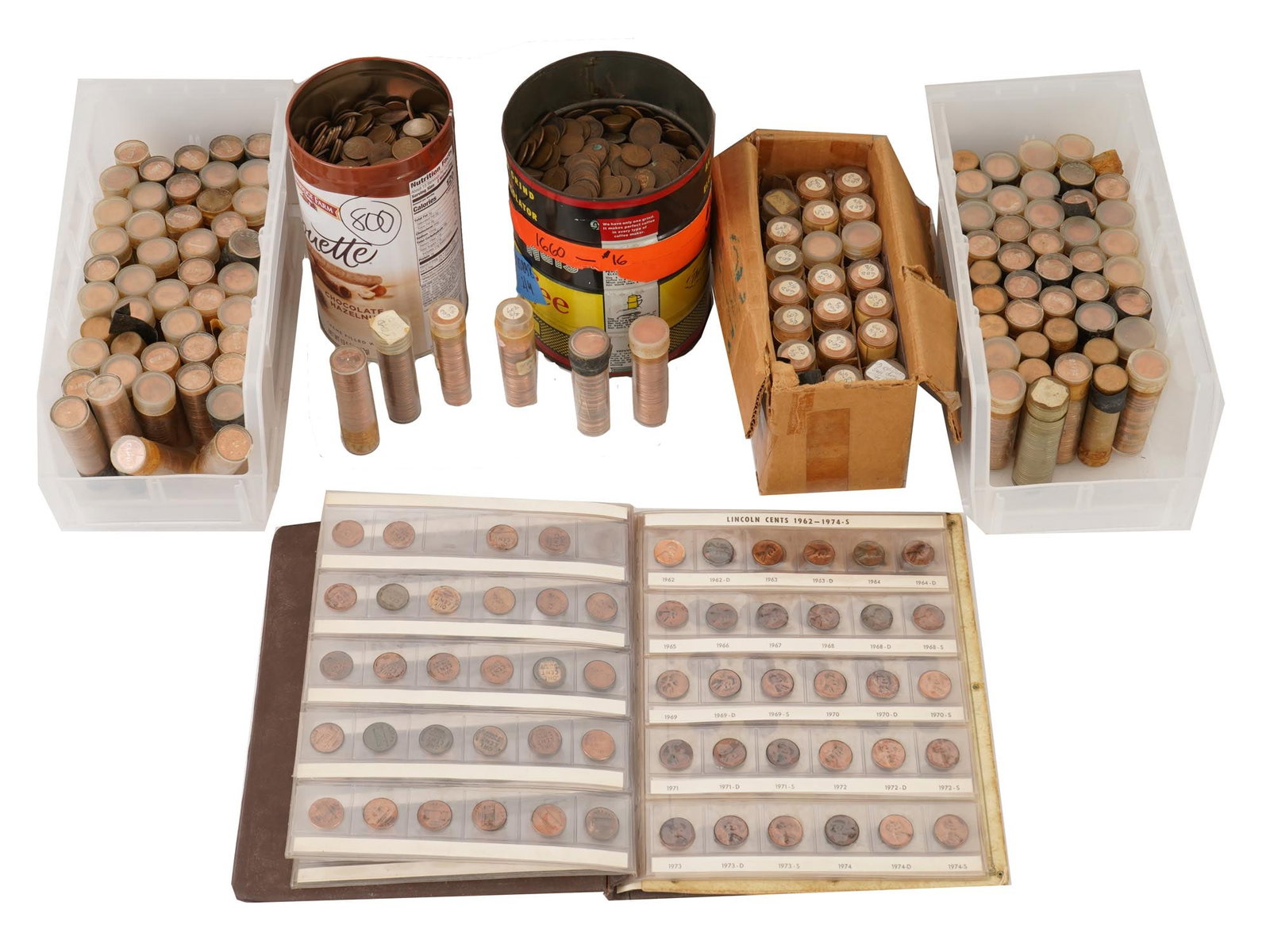 COLLECTION OF AMERICAN WHEAT AND LINCOLN CENT COINS (1 of 6)