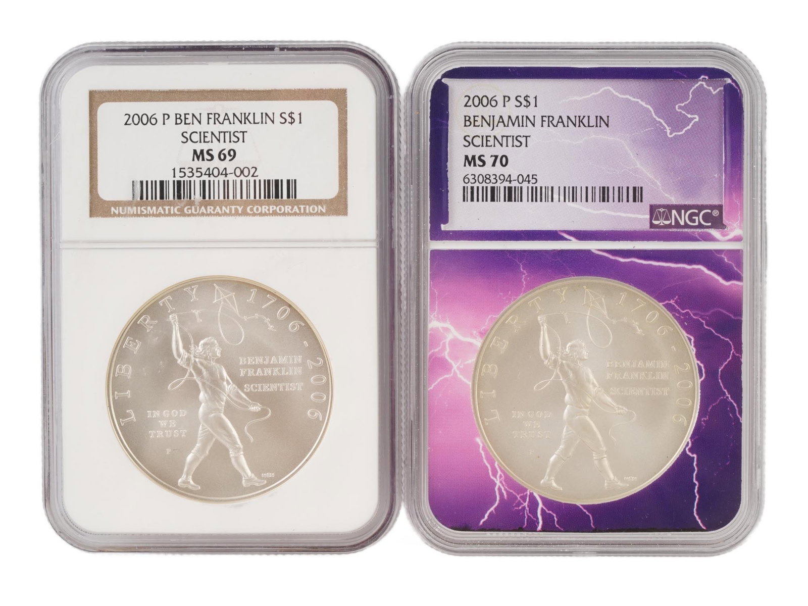 2006 NGC GRADED FRANKLIN SCIENTIST SILVER DOLLAR COINS (1 of 4)