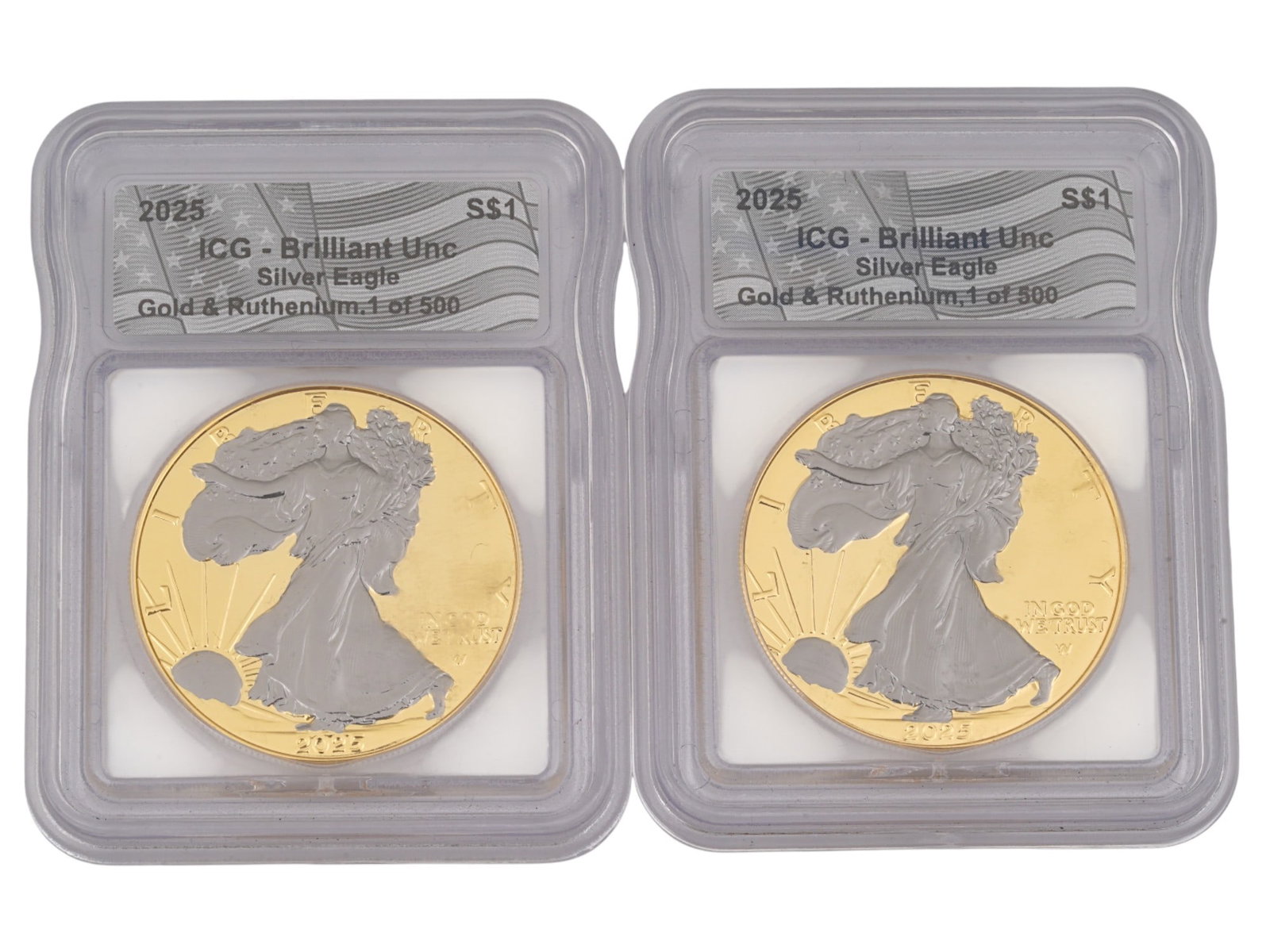 2025 AMERICAN SILVER EAGLE COINS BRILLIANT UNC GRADED (1 of 2)