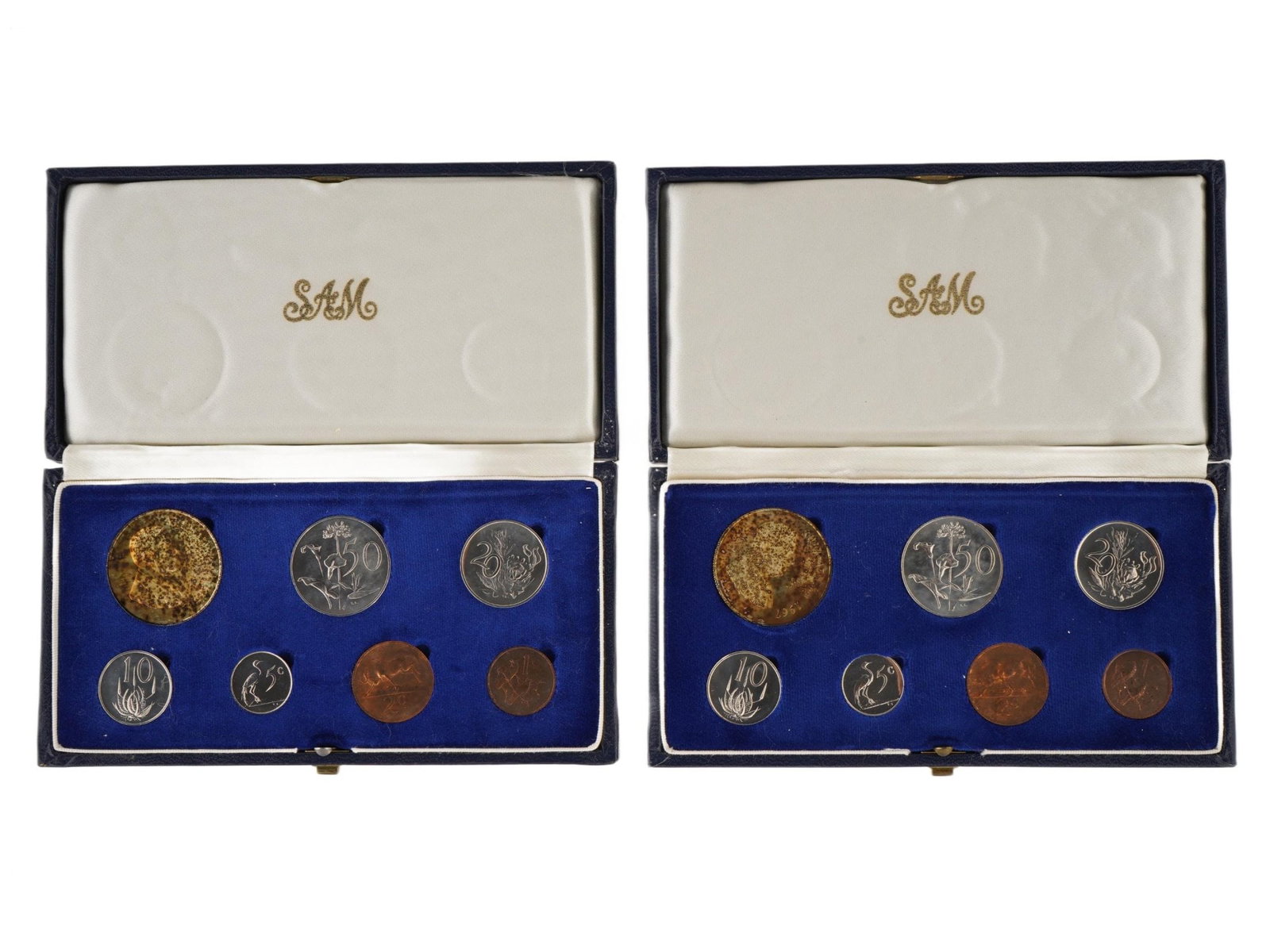 1967 SOUTH AFRICA OFFICIAL 7 COIN PROOF SETS IOB (1 of 7)