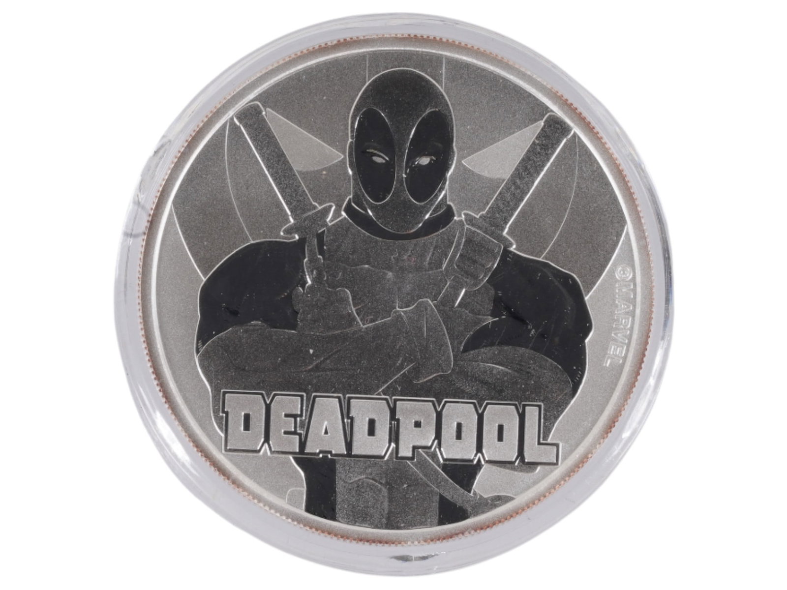 2018 TUVALU MARVEL SUPERHERO DEADPOOL SILVER COIN (1 of 2)