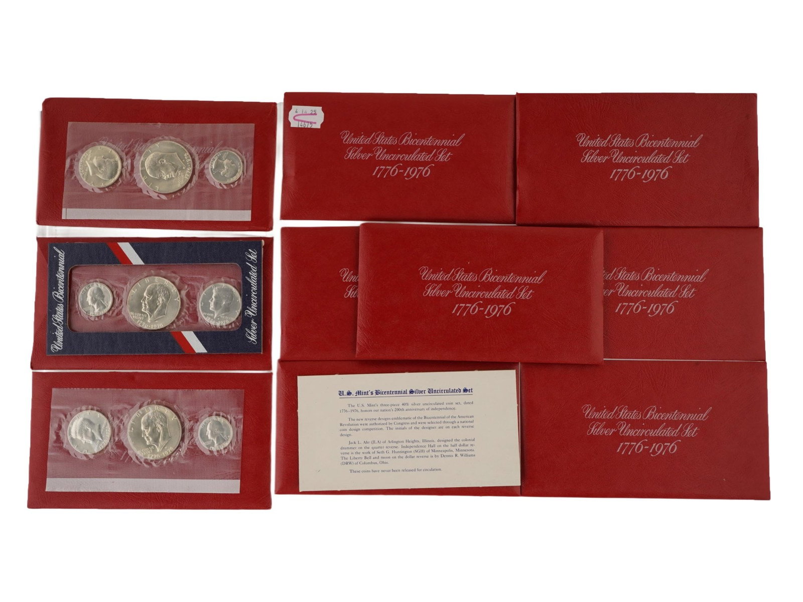 COLLECTION OF US BICENTENNIAL SILVER UNCIRCULATED COINS (1 of 3)