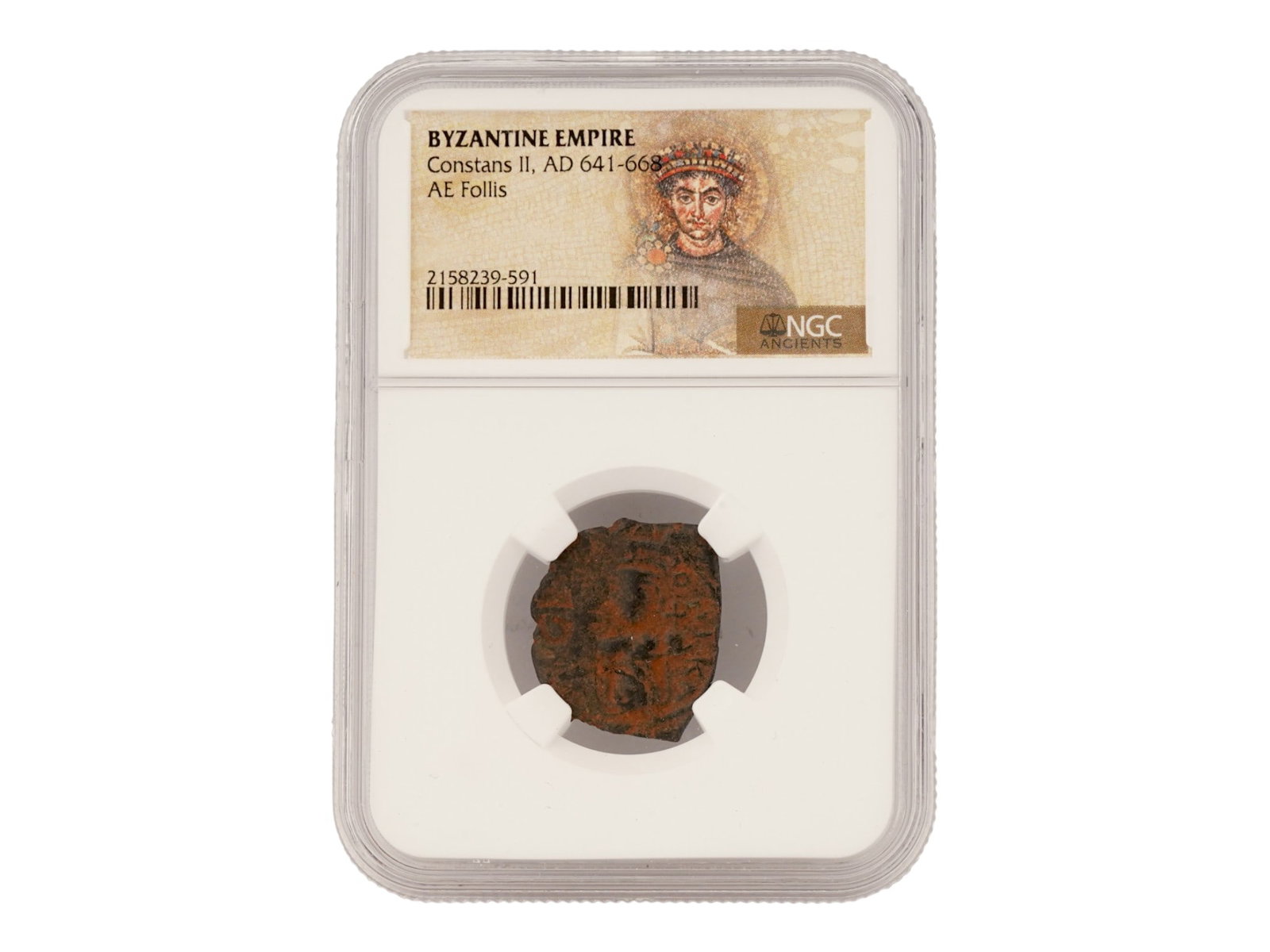 NGC GRADED ANCIENT BYZANTINE CONSTANS II FOLLIS COIN (1 of 6)