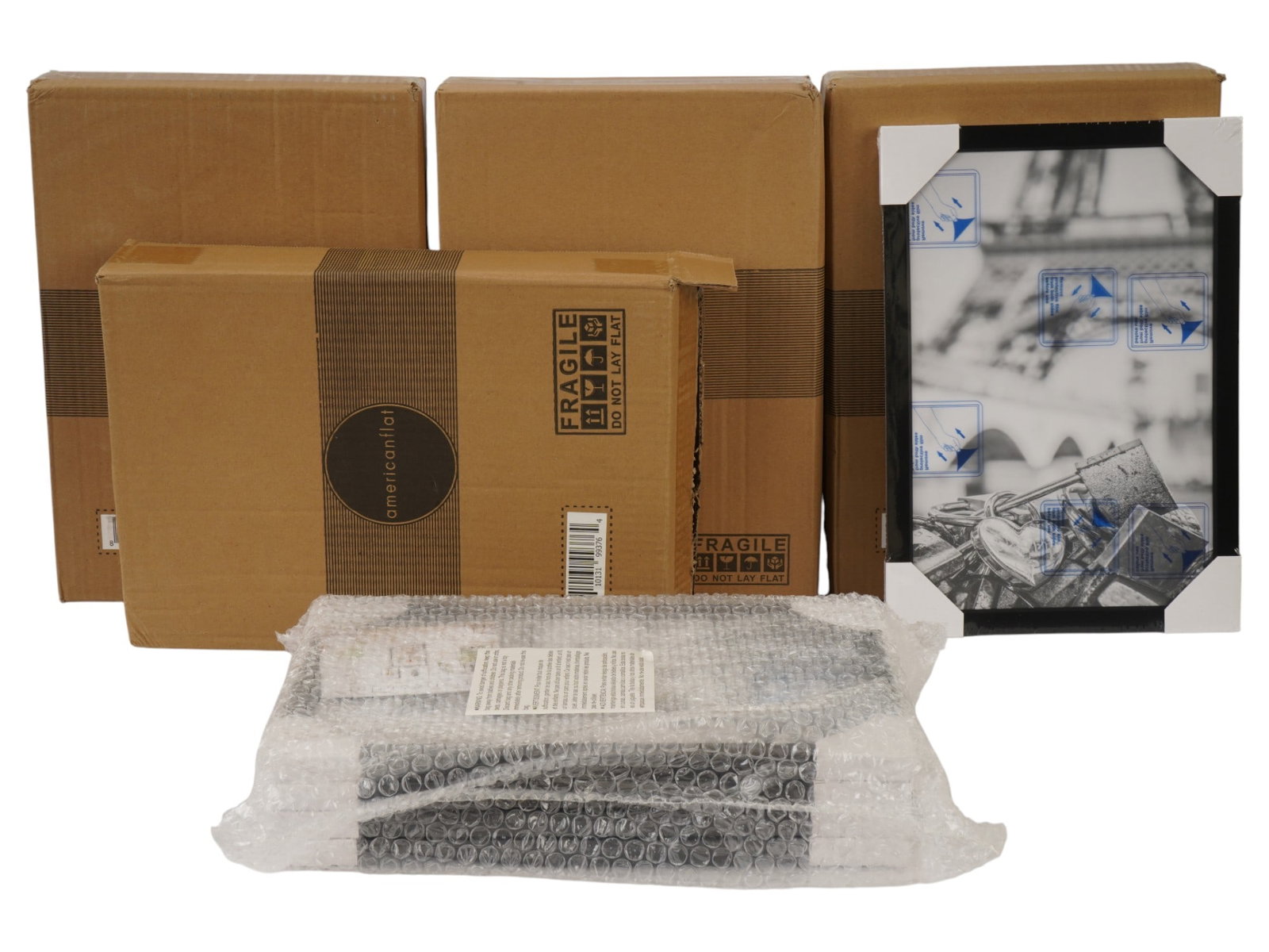 FOUR AMERICANFLAT BLACK PICTURE FRAMES WITH PLEXIGLASS (1 of 6)