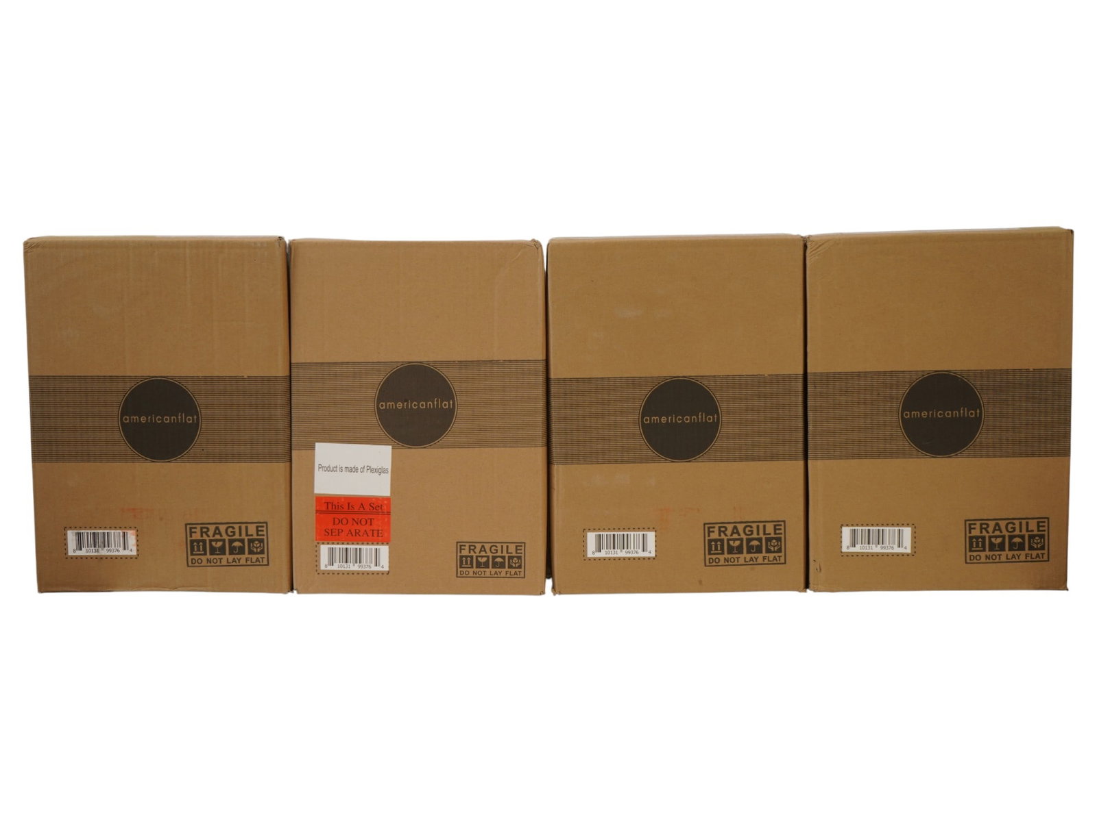 FOUR AMERICANFLAT BLACK PICTURE FRAMES WITH PLEXIGLASS - 4