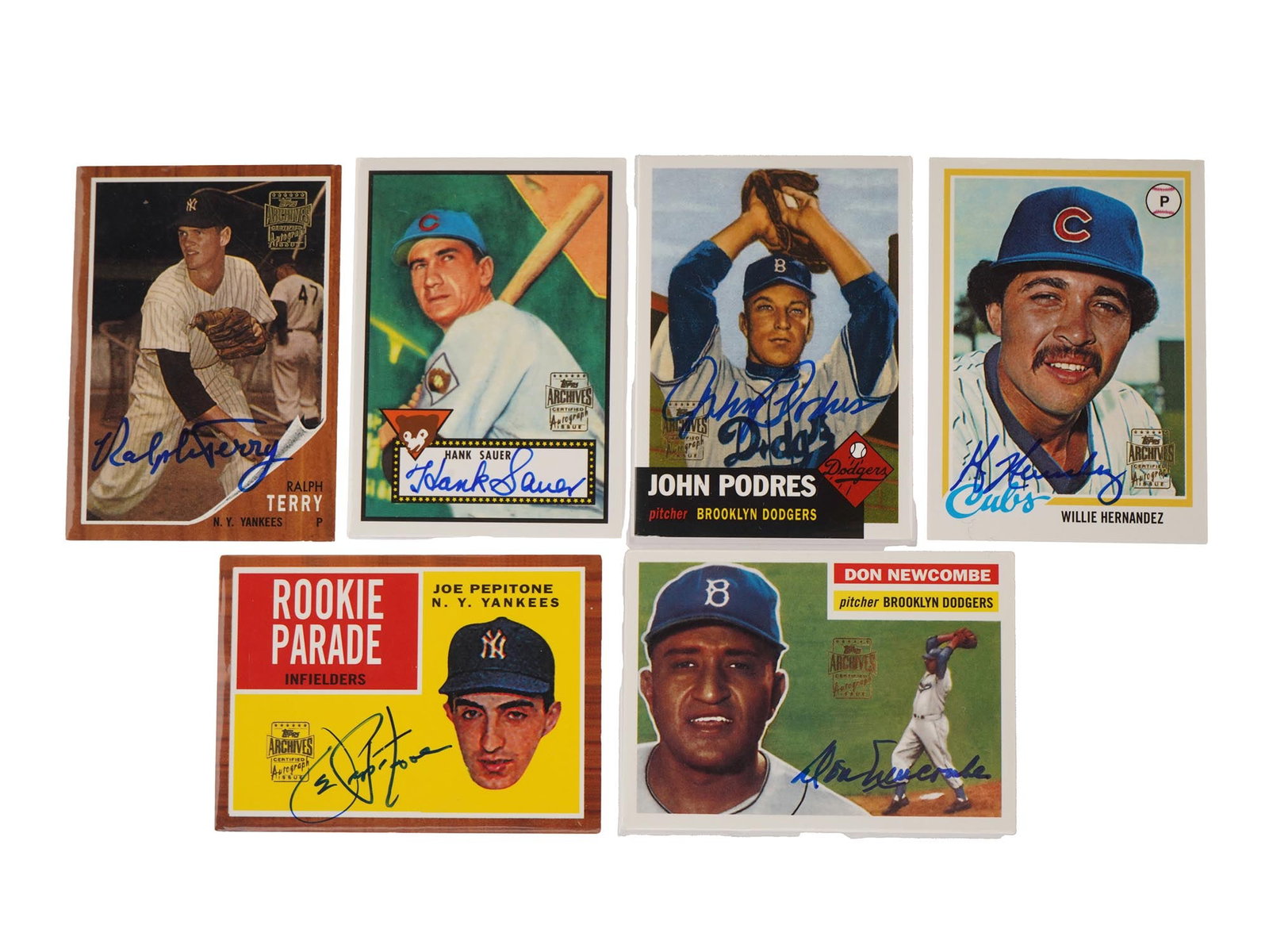 COLLECTION OF 6 TOPPS 1995 ARCHIVES AUTOGRAPHS (1 of 5)
