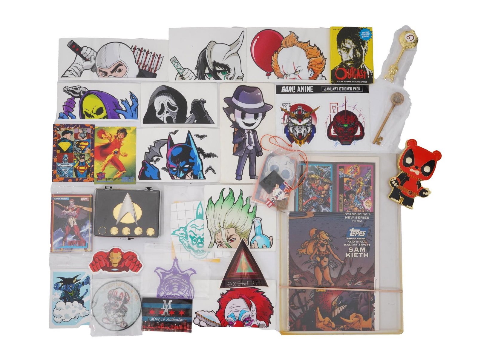 LOT OF TRADING CARDS STICKERS ANIME MARVEL MEMORABILIA (1 of 2)