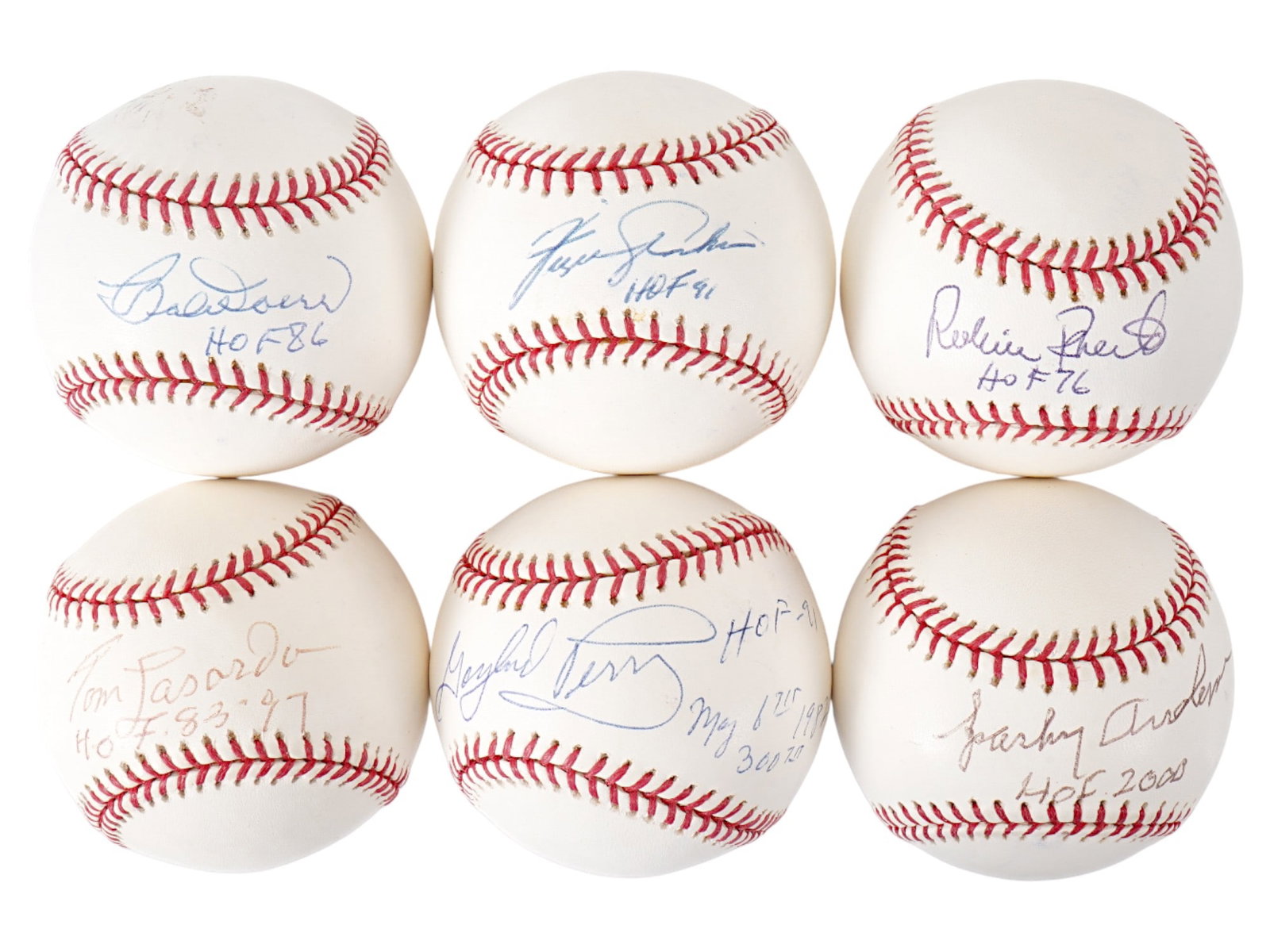 LOT OF 6 AUTOGRAPHED BASEBALLS (1 of 2)