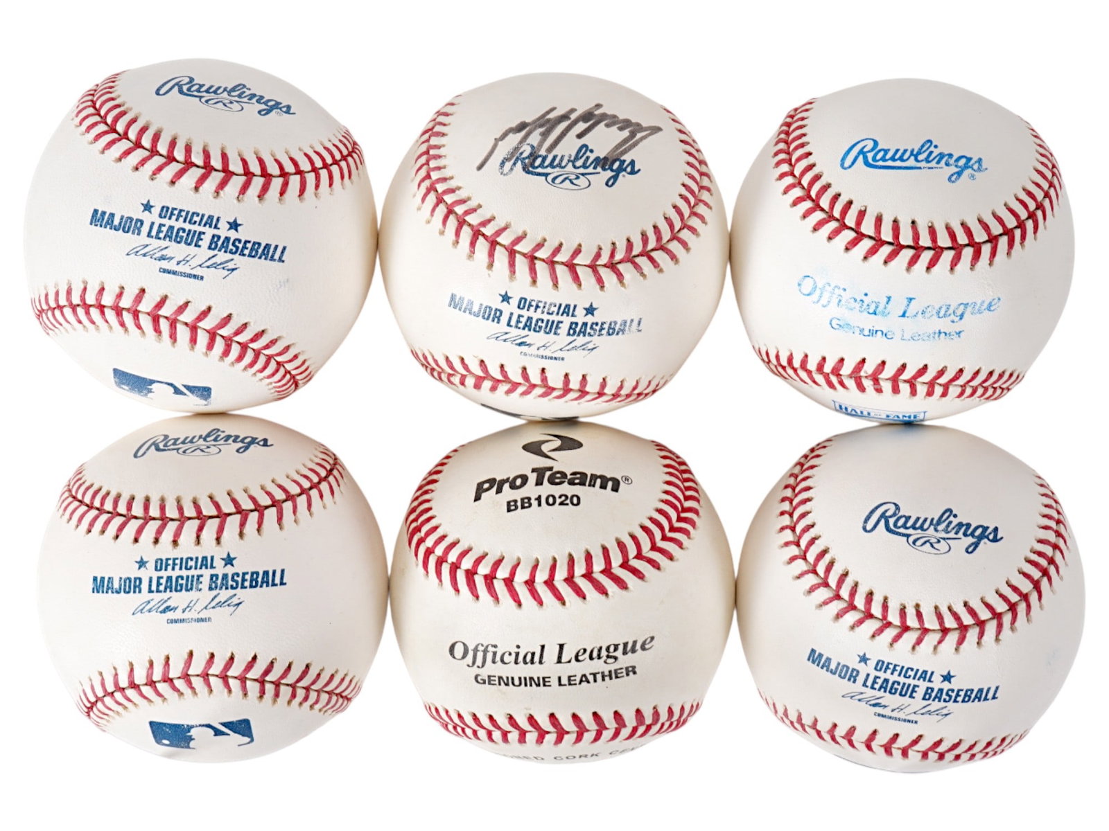 LOT OF 6 AUTOGRAPHED BASEBALLS (1 of 2)
