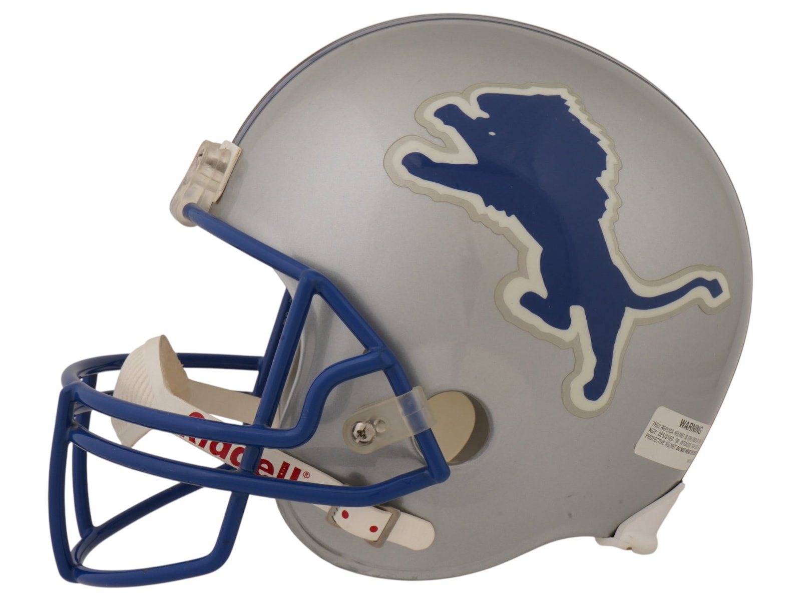 BARRY SANDERS SIGNED DETROIT LIONS RIDDELL HELMET JSA AUTH: This authentic Riddell Detroit Lions football helmet features the team’s classic silver shell adorned with the blue leaping lion logo and traditional blue and white striping down the center. Pro Foo