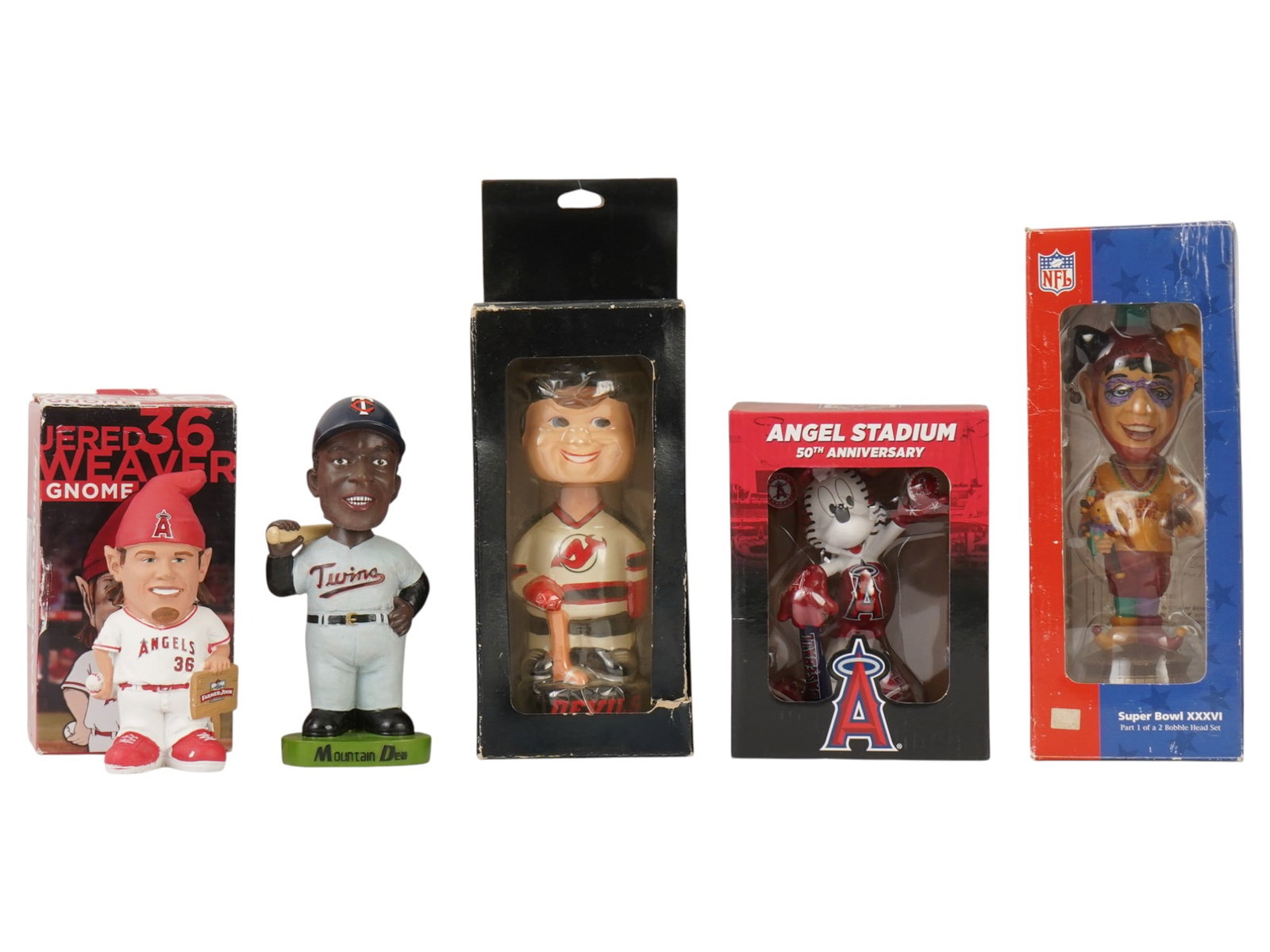 VINTAGE AMERICAN BASEBALL BOBBLEHEAD FIGURINES IOB (1 of 9)