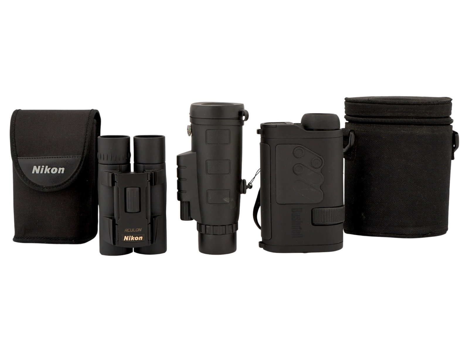 LOT OF NIKON BUSHNELL BINOCULARS ONE RANGE FINDER (1 of 5)