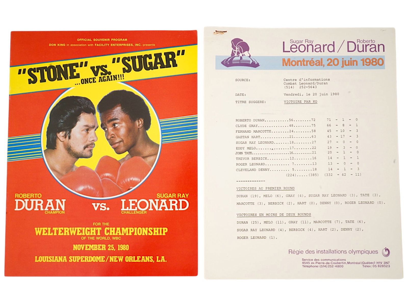 LEONARD VS DURAN PRESS RELEASE ORIGINAL PROGRAM - 2