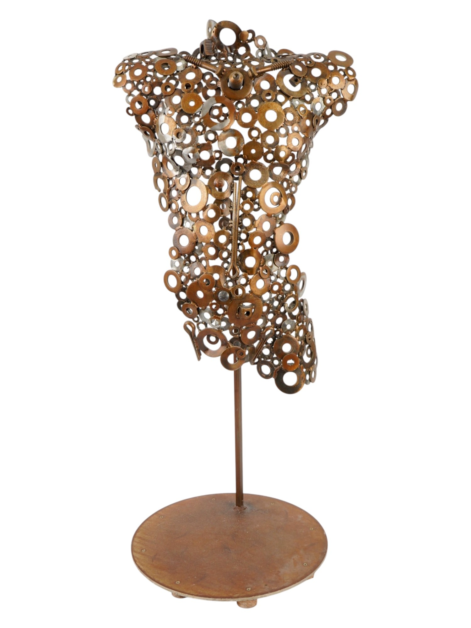 MODERN METAL SCULPTURE OF A STYLIZED NUDE MALE TORSO (1 of 12)