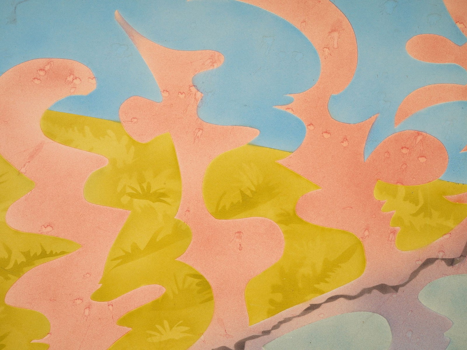 MODERN LITHOGRAPH ABSTRACT COMPOSITION SIGNED - 2
