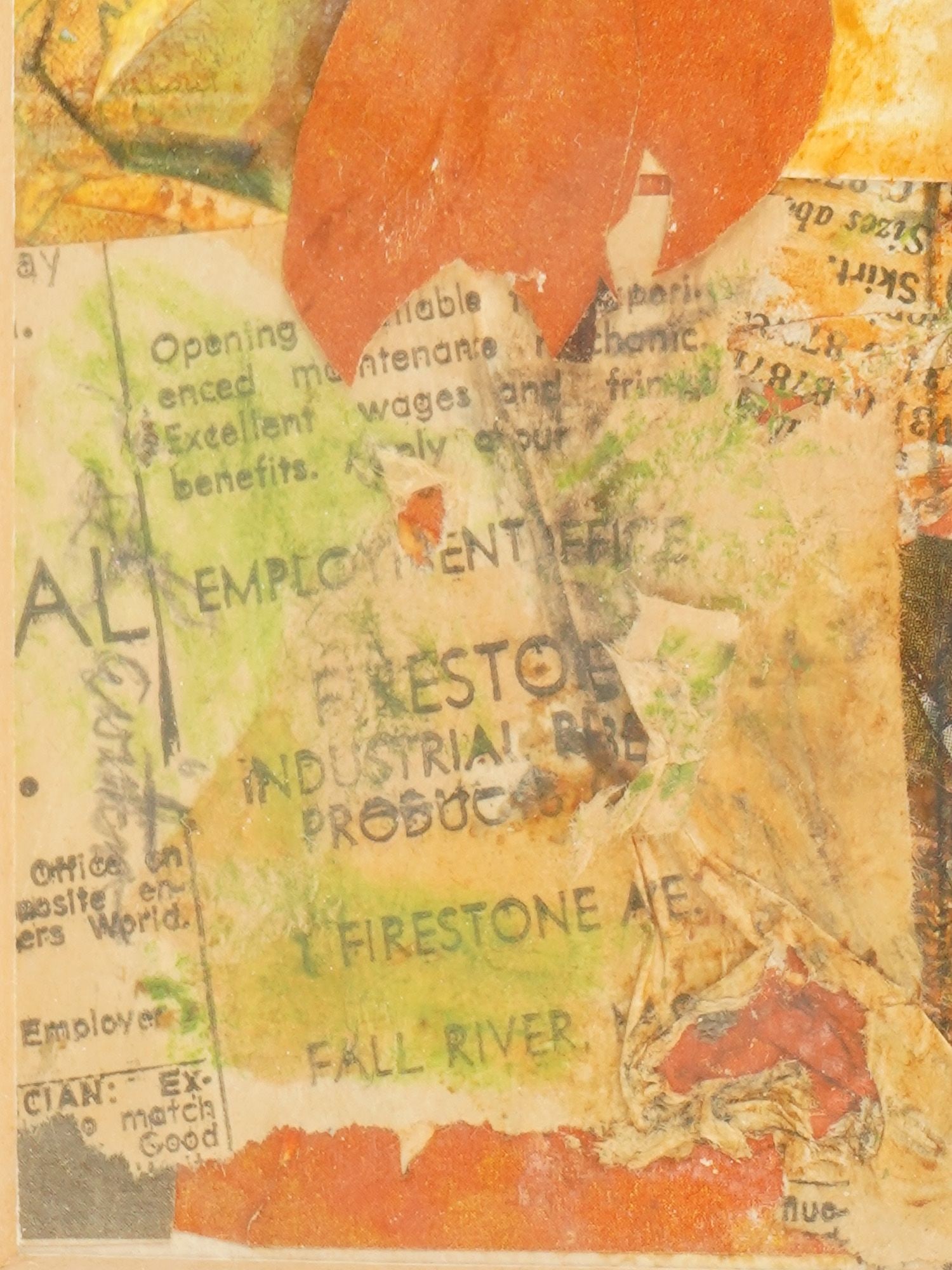 ABSTRACT MIXED MEDIA COMPOSITION SIGNED - 3