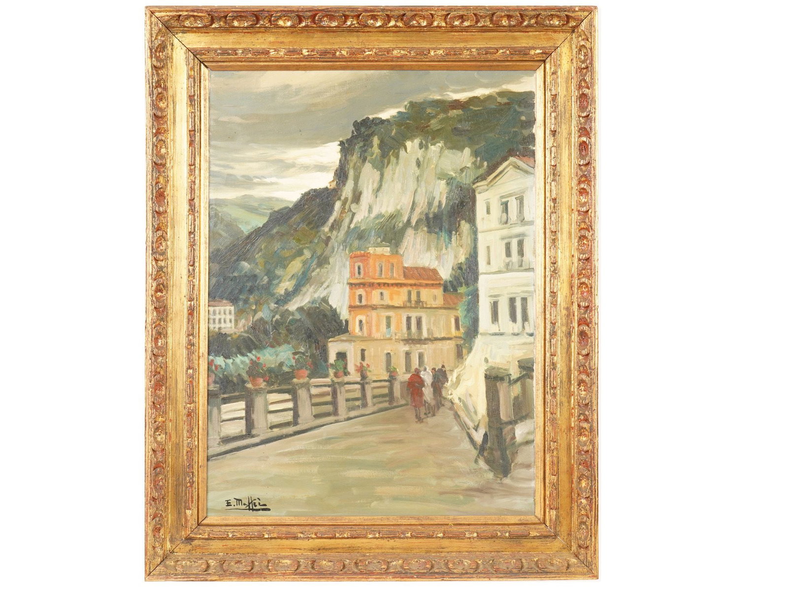 MID CENTURY LANDSCAPE PAINTING SIGNED E. MATTEI (1 of 4)