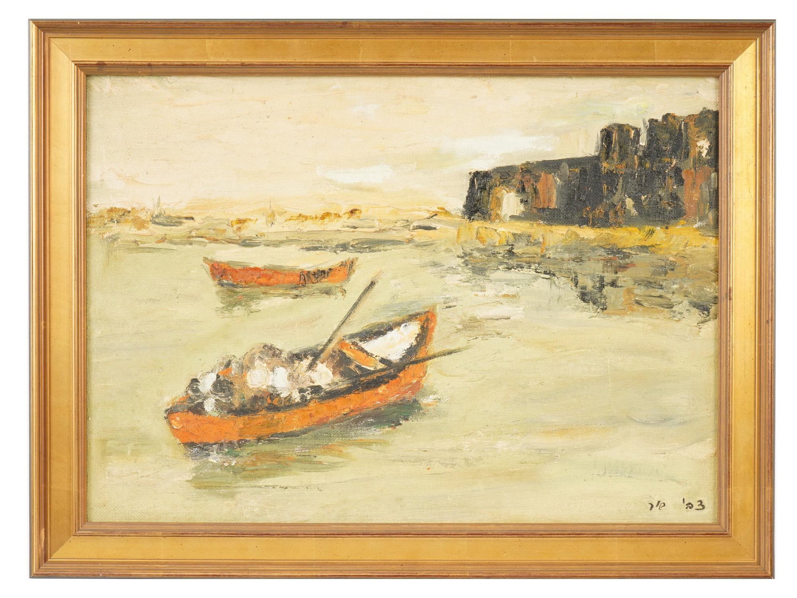 ZVI SHOR ISRAELI IMPRESSIONIST SEASCAPE OIL PAINTING (1 of 4)