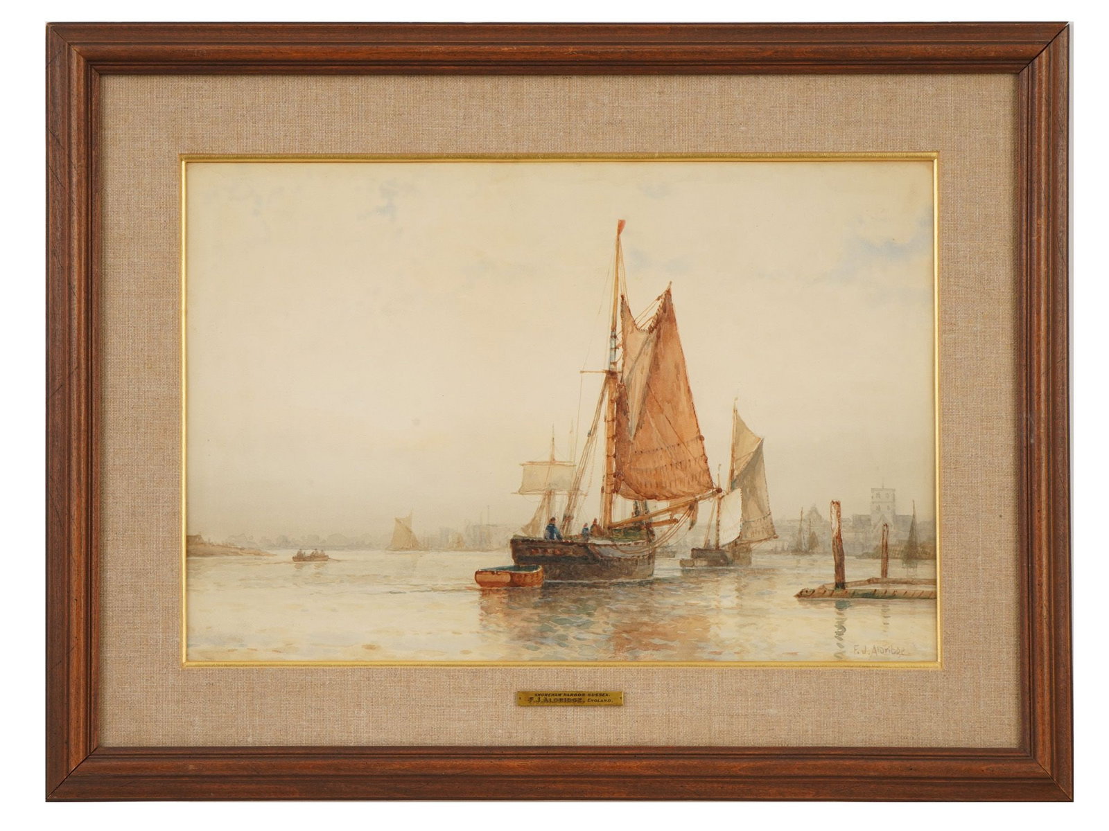 SIGNED FREDERICK JAMES ALDRIDGE WATERCOLOR PAINTING (1 of 5)