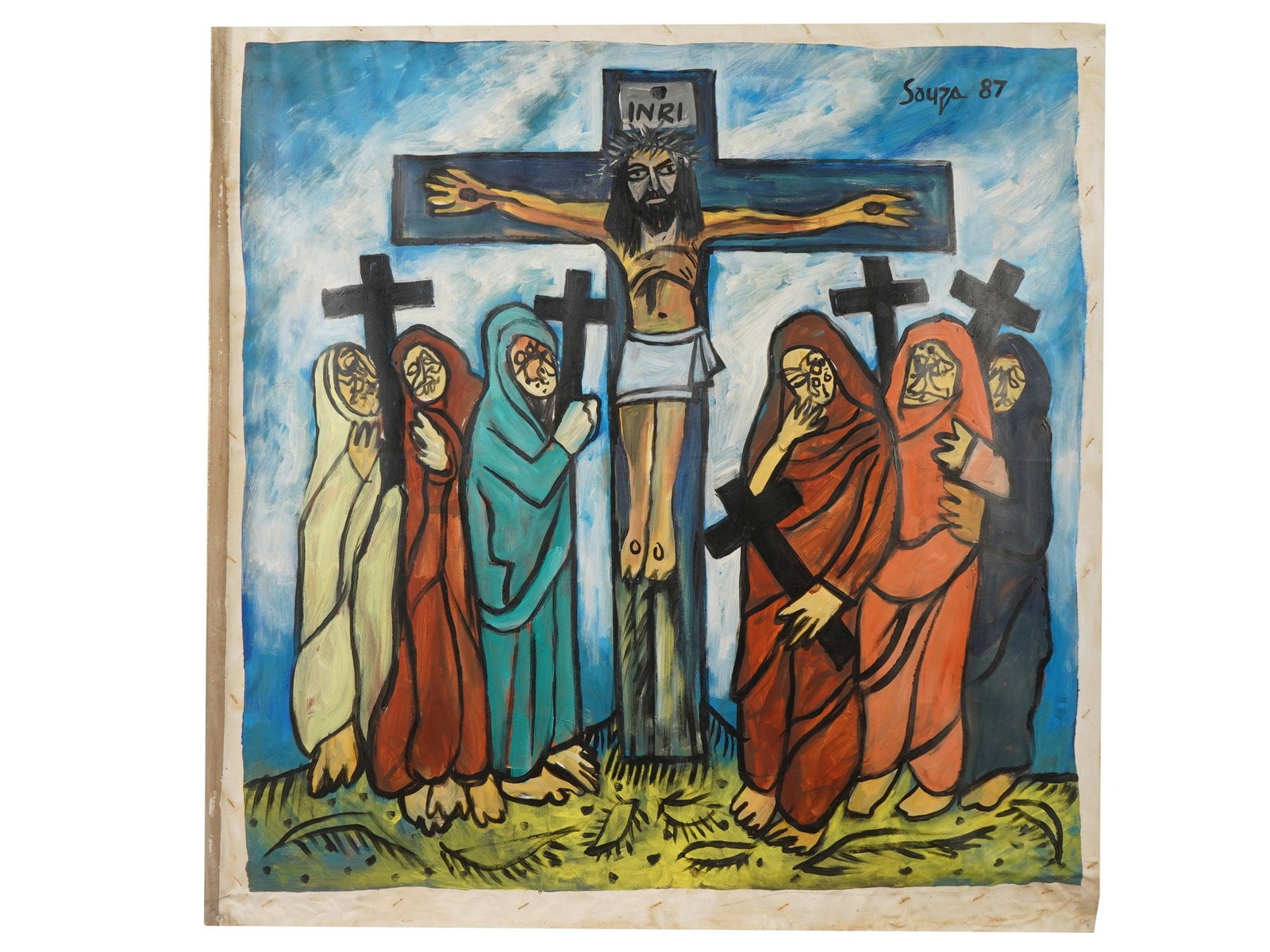 INDIAN ACRYLIC PAINTING AFTER FRANCIS NEWTON SOUZA (1 of 5)