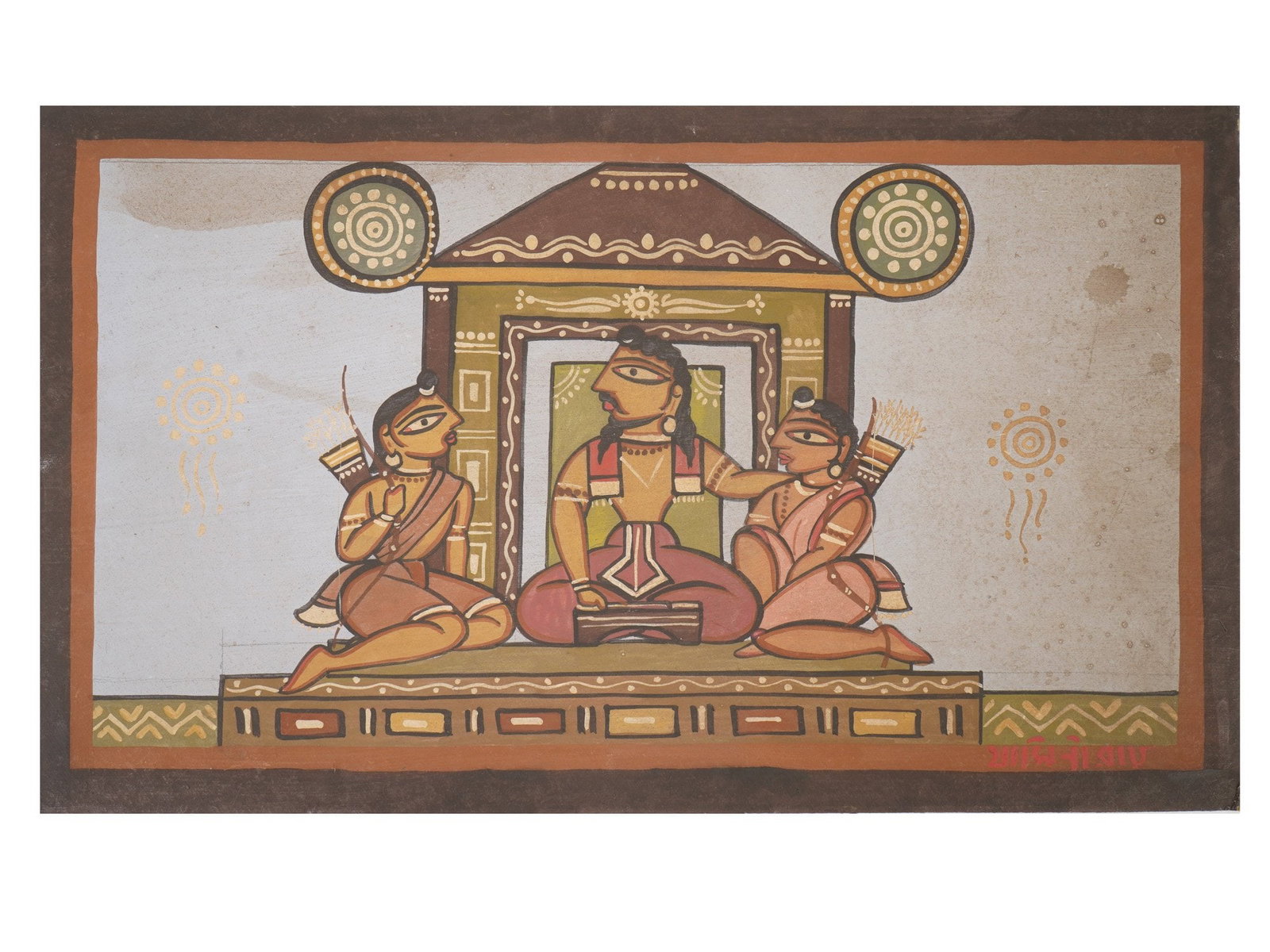 AFTER JAMINI ROY INDIAN MYTHOLOGICAL PAINTING (1 of 5)