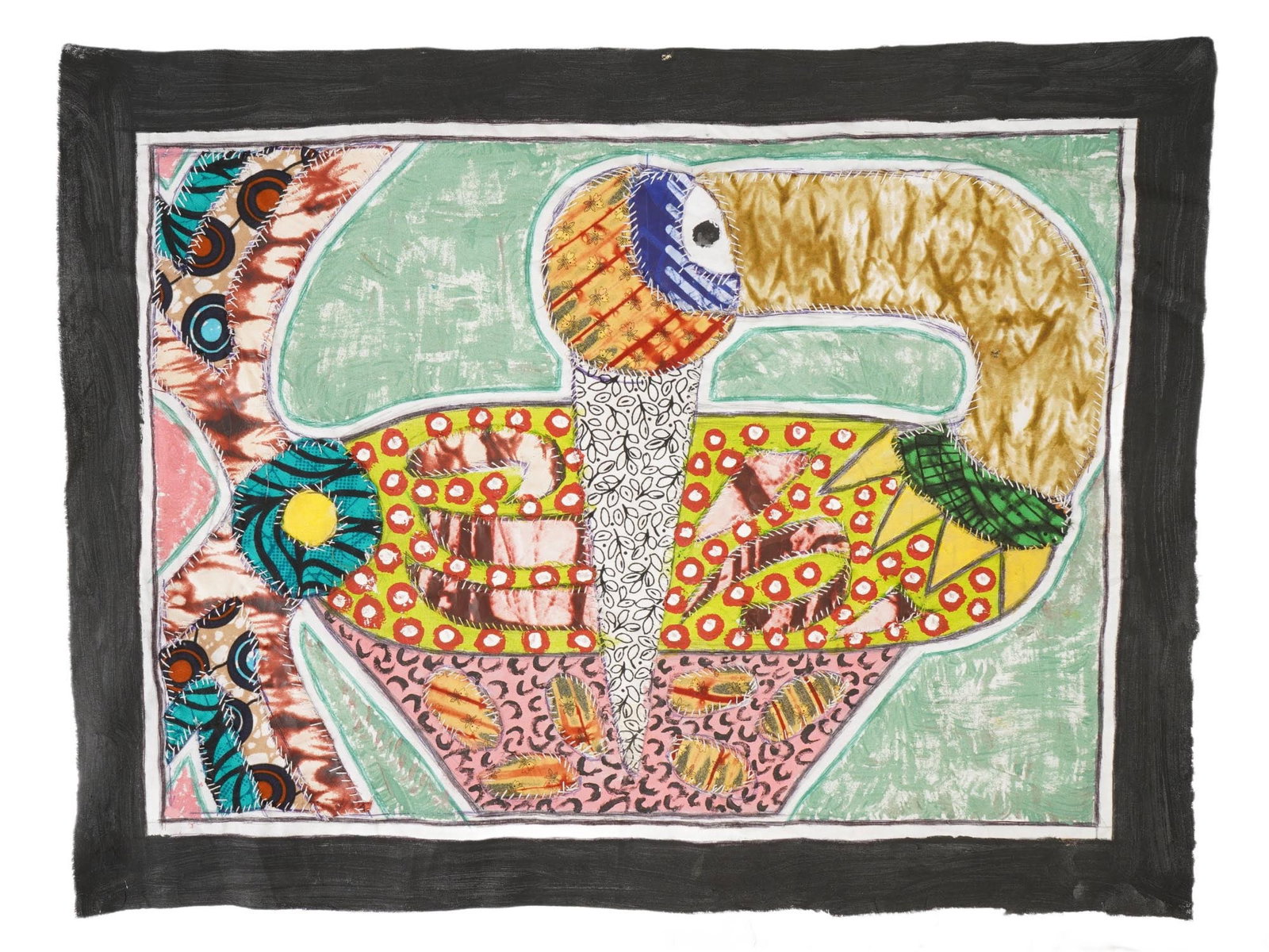 NIGERIAN STITCH FABRIC ARTWORK BY KAYODE BURAIMOH (1 of 4)