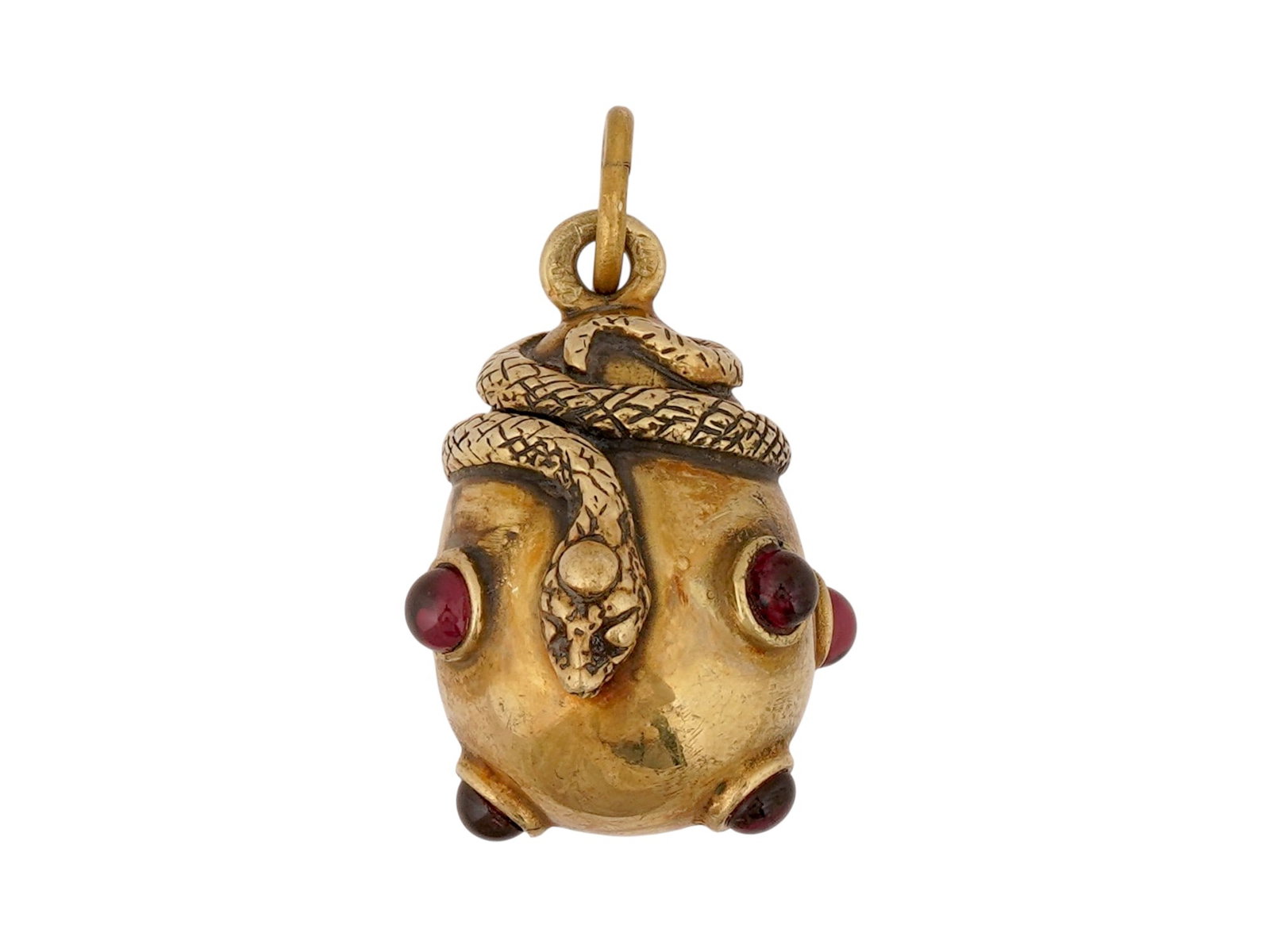 RUSSIAN SILVER SNAKE EASTER EGG PENDANT W GEMSTONES (1 of 6)