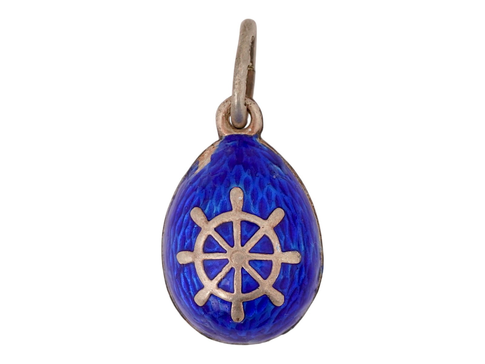 RUSSIAN SILVER GUILLOCHE ENAMEL EASTER EGG PENDANT (1 of 5)