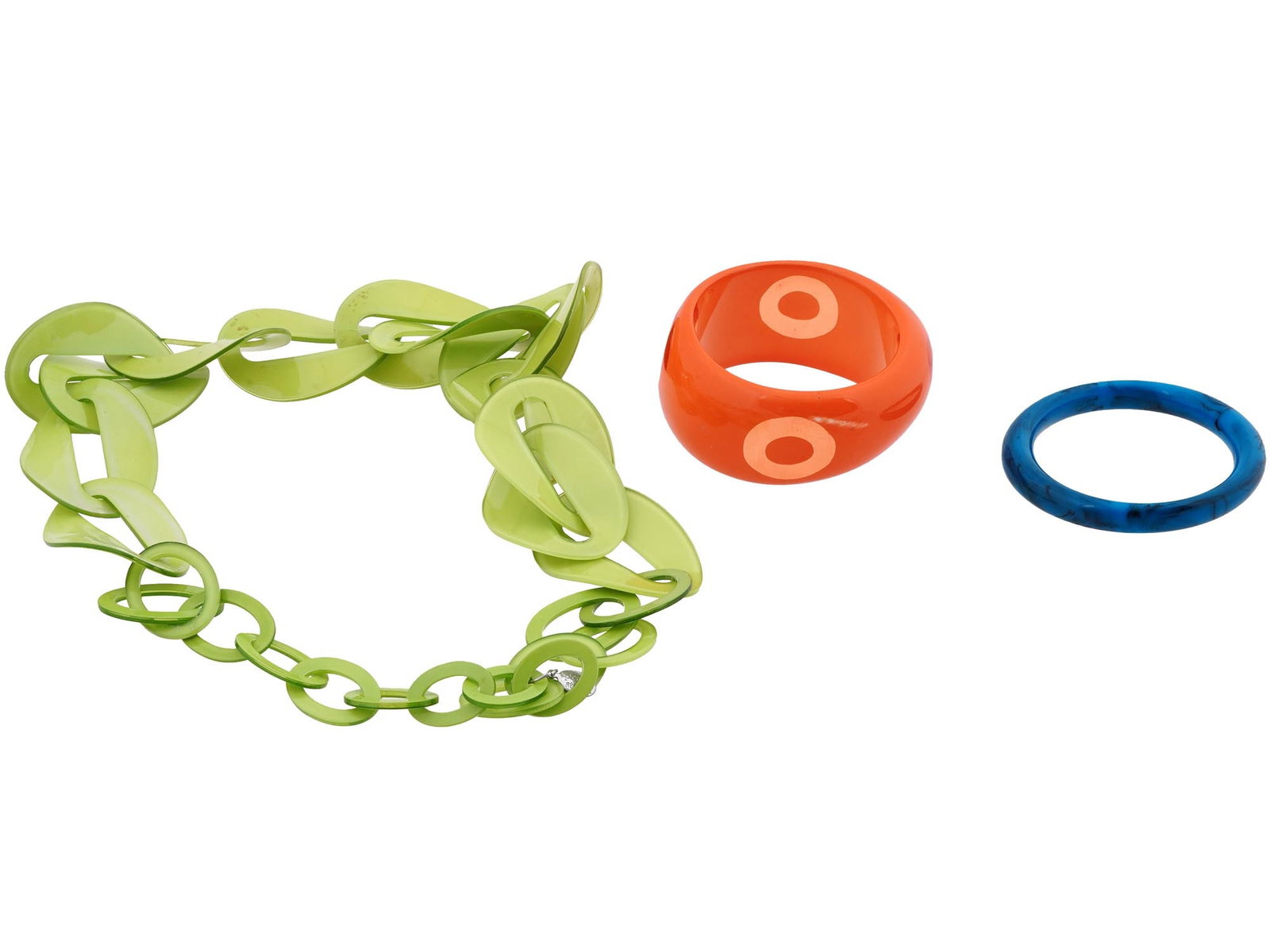 BAKELITE BANGLE BRACELETS AND STATEMENT NECKLACE (1 of 9)