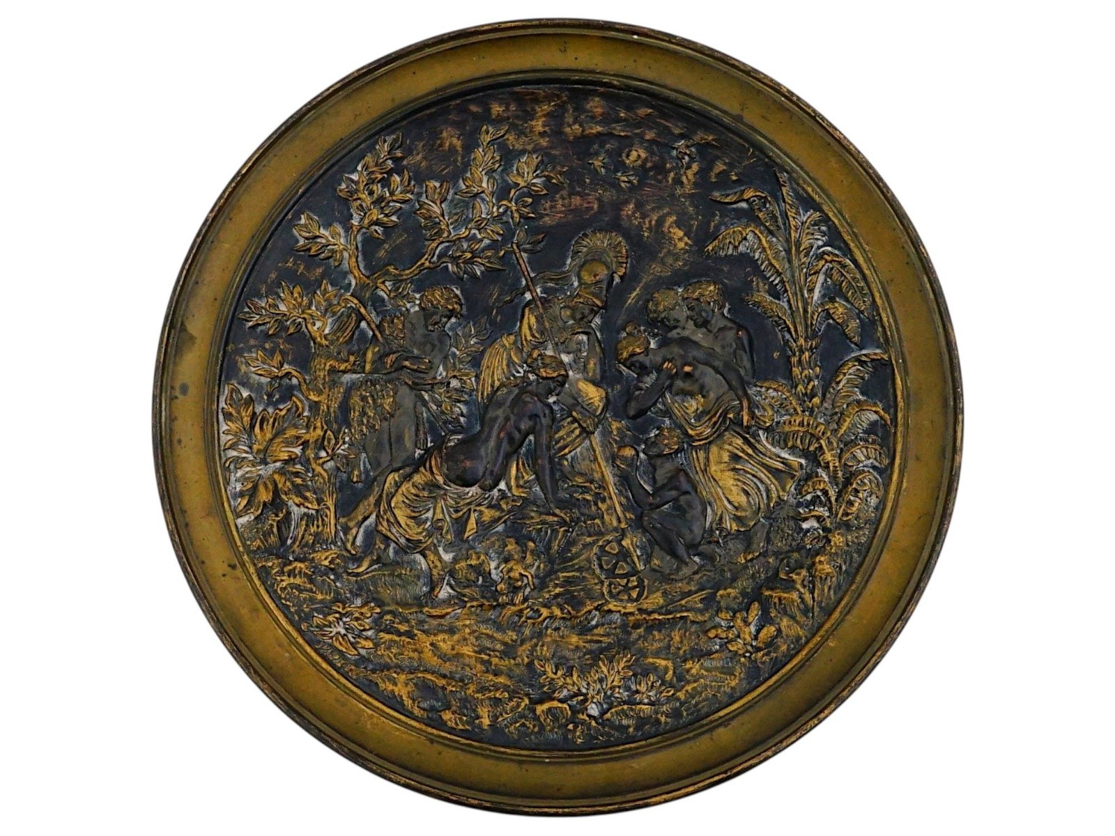 NEO CLASSICAL MANNER CIRCULAR GILT PORCELAIN CHARGER (1 of 6)