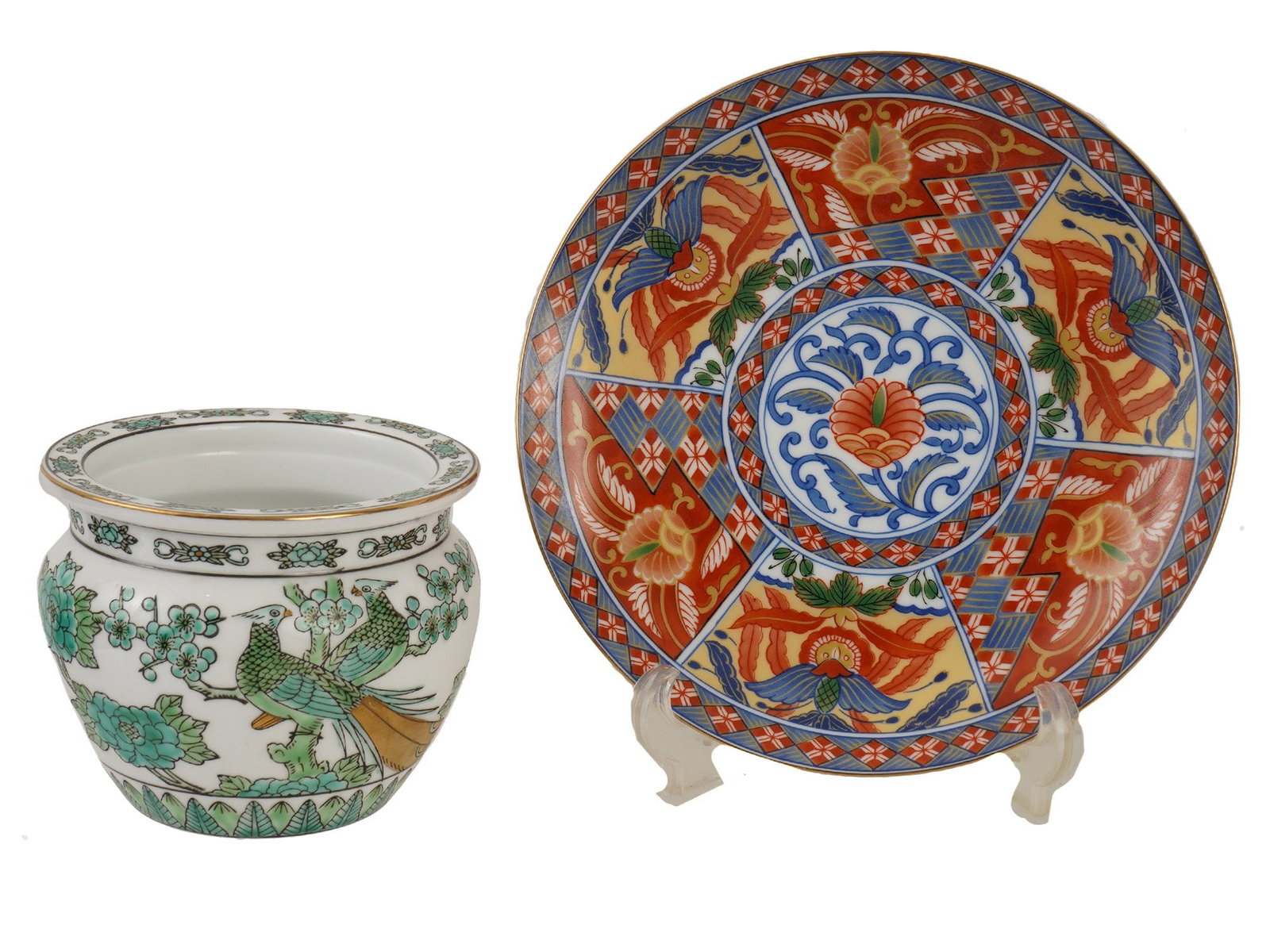 VINTAGE JAPANESE IMARI PORCELAIN CHARGER AND PLANTER (1 of 10)
