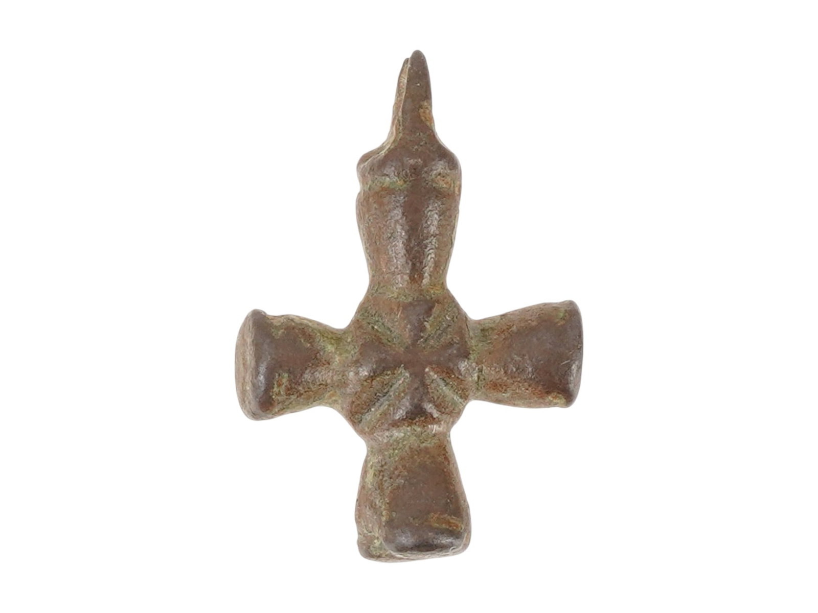 ANCIENT BYZANTINE EASTERN ROMAN EMPIRE BRONZE CROSS (1 of 7)