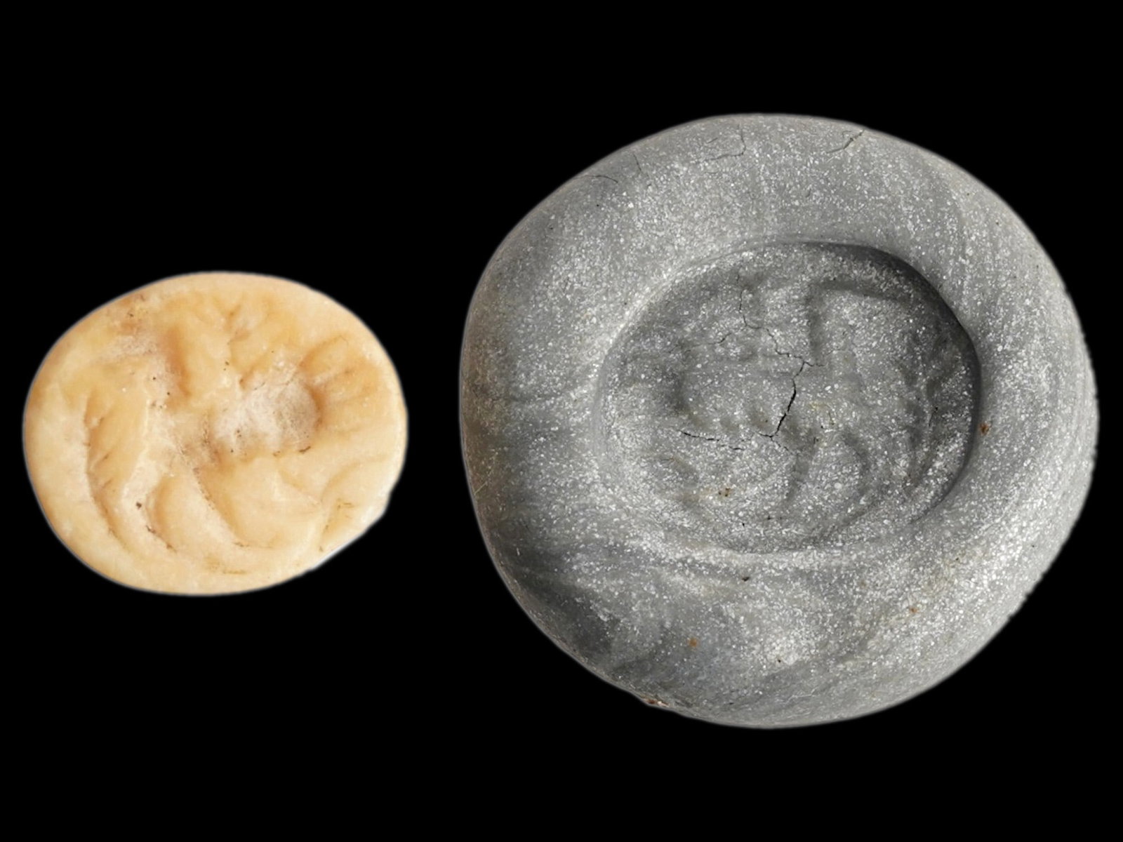 ANCIENT HOLY LAND AGATE SCARAB ENGRAVED W SACRED MOTIF (1 of 5)